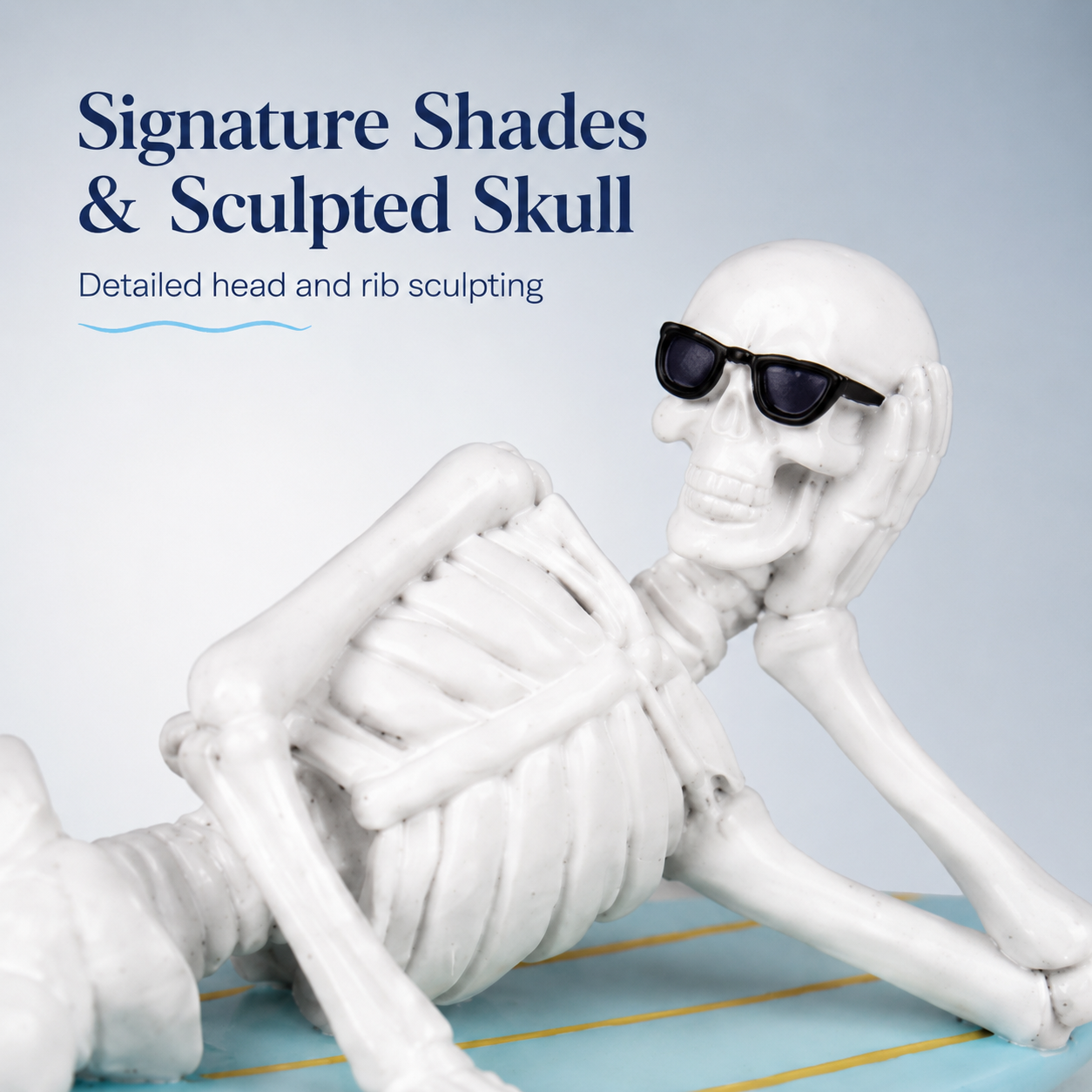 Cool Skeleton Surfboard Figurine