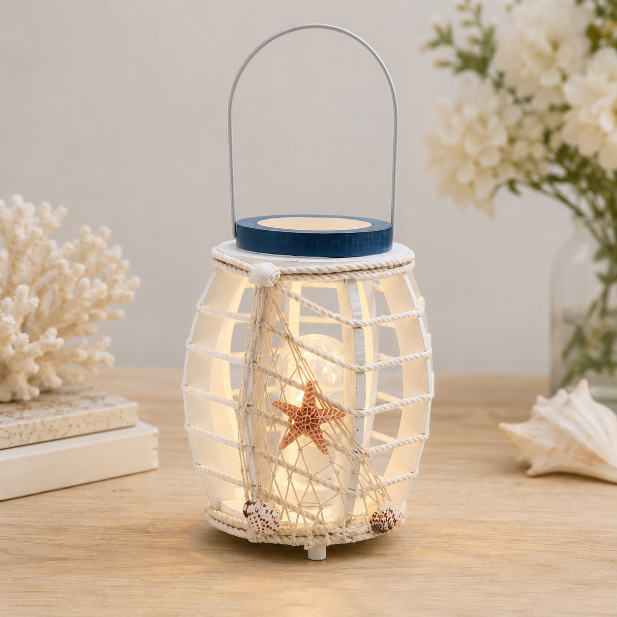 Coastal Seashell LED Lantern