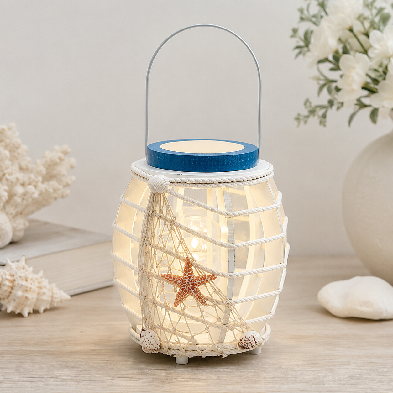 Coastal Seashell LED Lantern