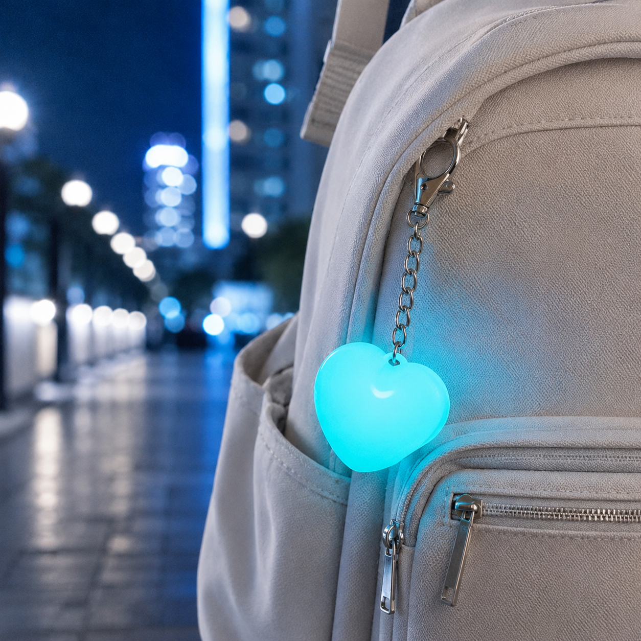 Rechargeable Touch Night Light Keychain, Cute Heart/Paw/Cloud Bag Light for Purse, Backpack, Keys & Travel