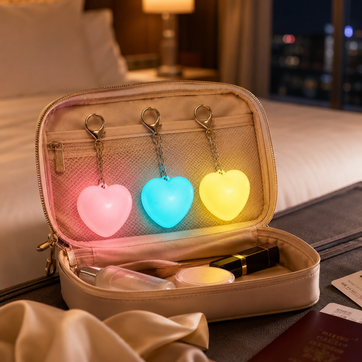 Rechargeable Touch Night Light Keychain, Cute Heart/Paw/Cloud Bag Light for Purse, Backpack, Keys & Travel