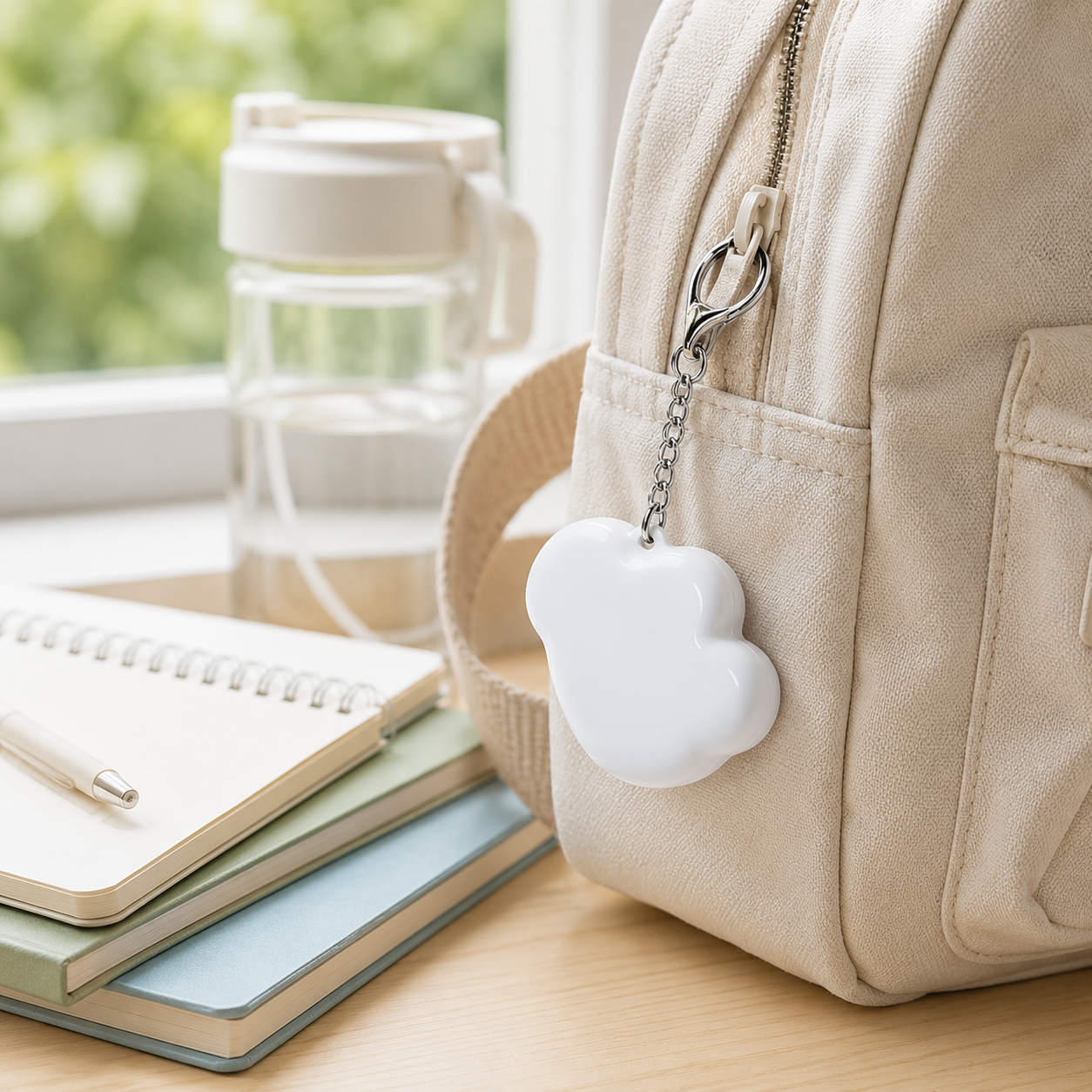 Rechargeable Touch Night Light Keychain, Cute Heart/Paw/Cloud Bag Light for Purse, Backpack, Keys & Travel