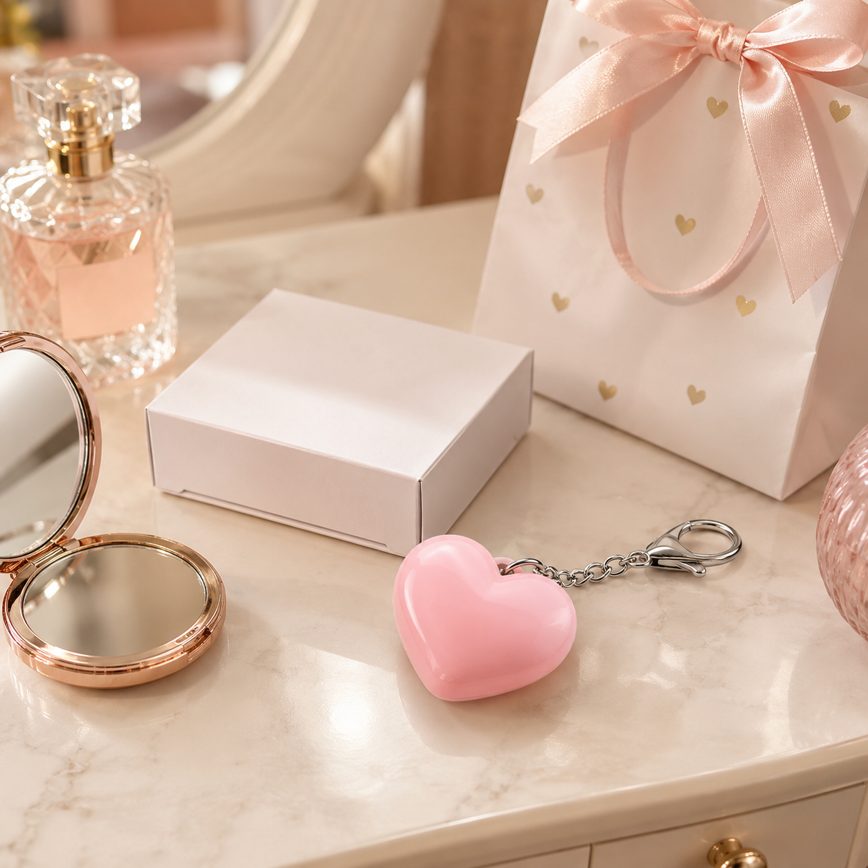 Rechargeable Touch Night Light Keychain, Cute Heart/Paw/Cloud Bag Light for Purse, Backpack, Keys & Travel