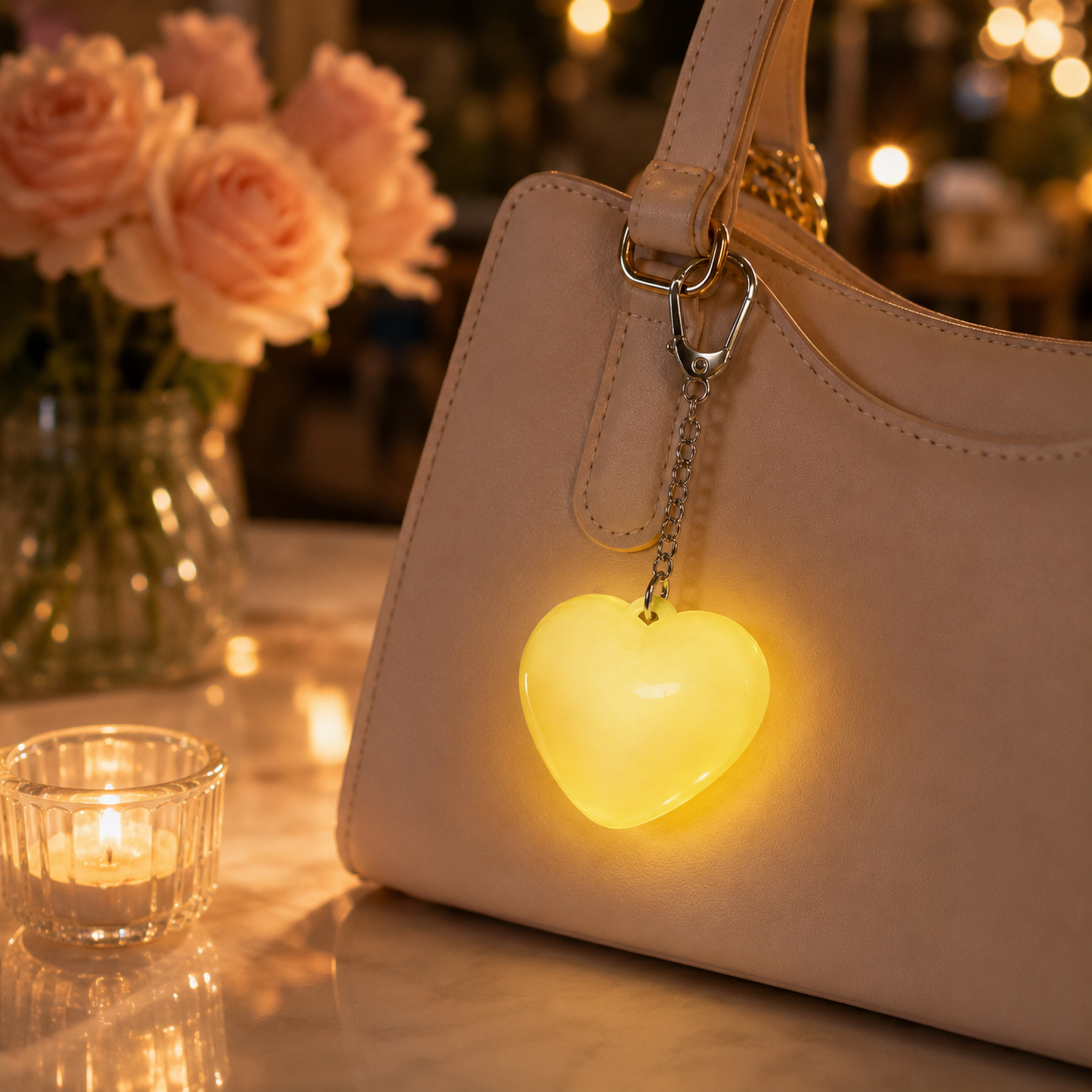 Rechargeable Touch Night Light Keychain, Cute Heart/Paw/Cloud Bag Light for Purse, Backpack, Keys & Travel
