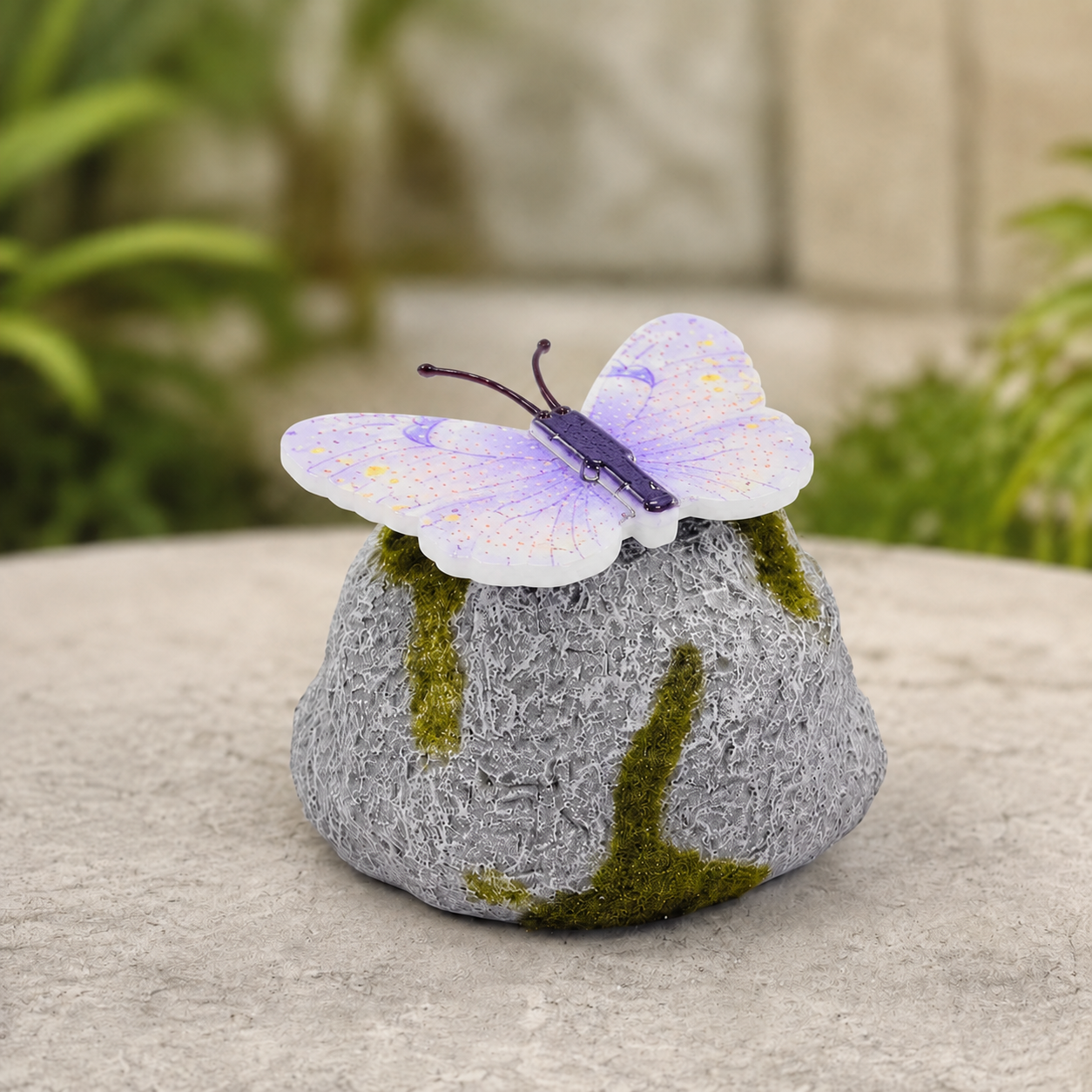Glowing Butterfly Solar Rock Light for Garden Pathway Decor