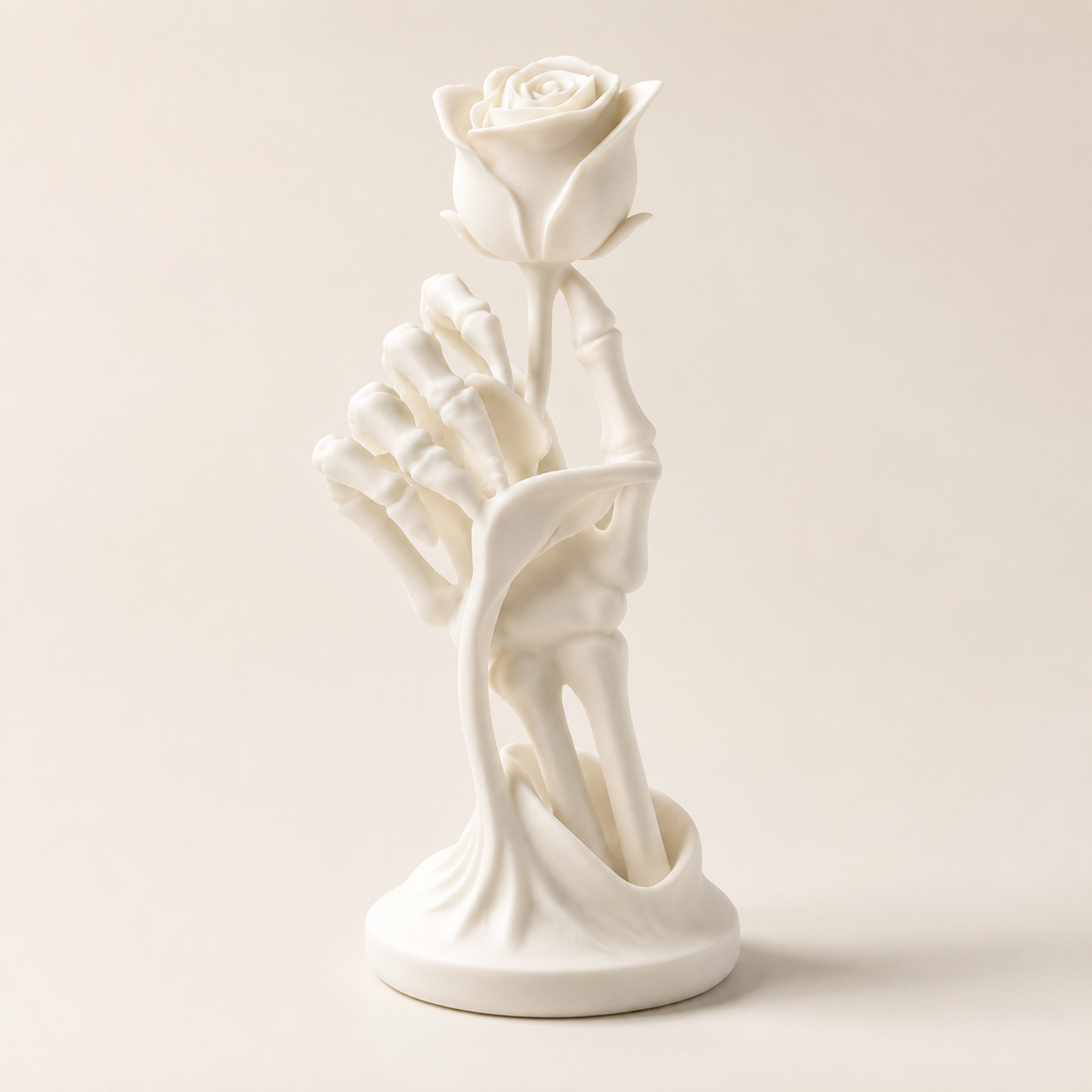 Gothic Skeleton Hand Rose Statue – Love Never Dies Decor
