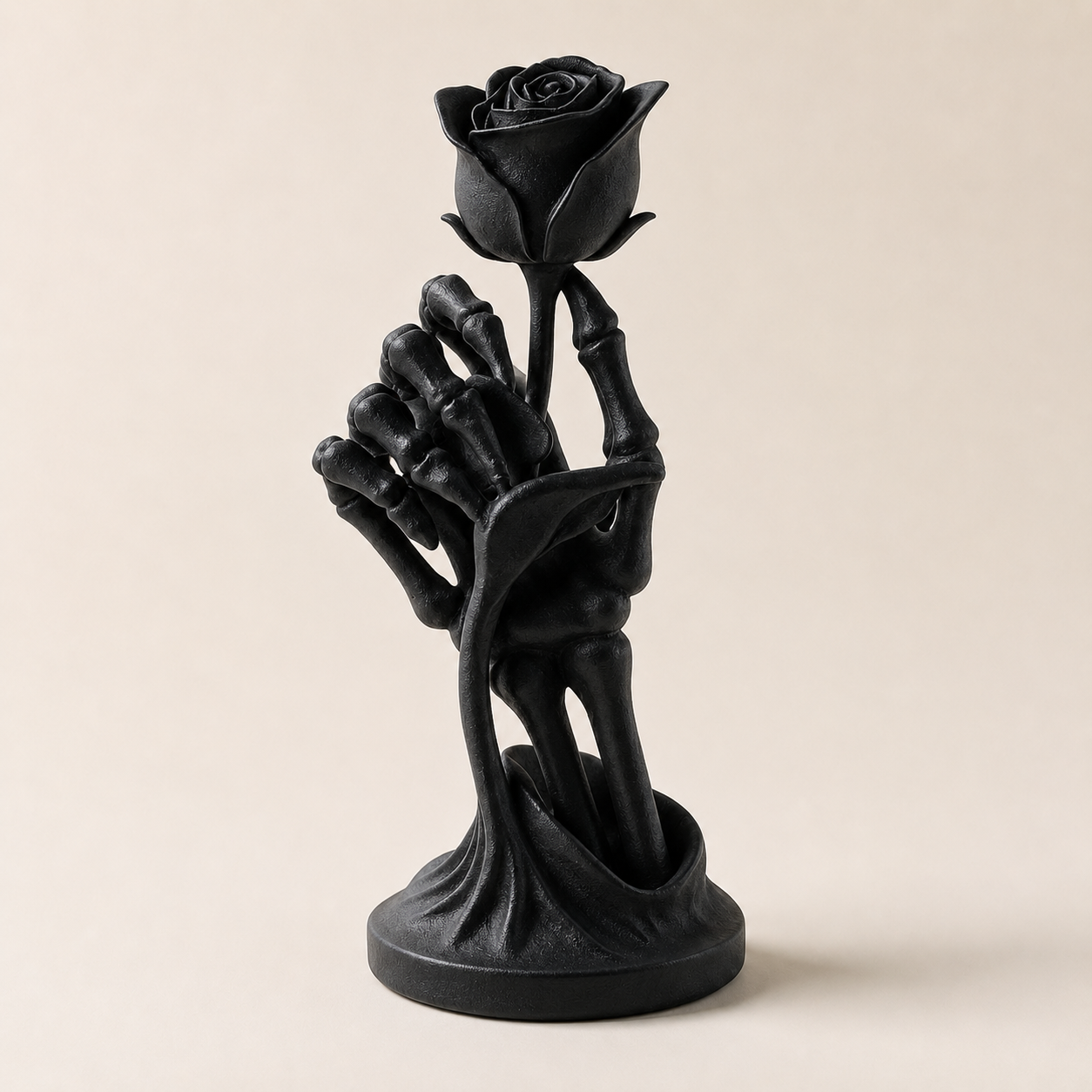 Gothic Skeleton Hand Rose Statue – Love Never Dies Decor
