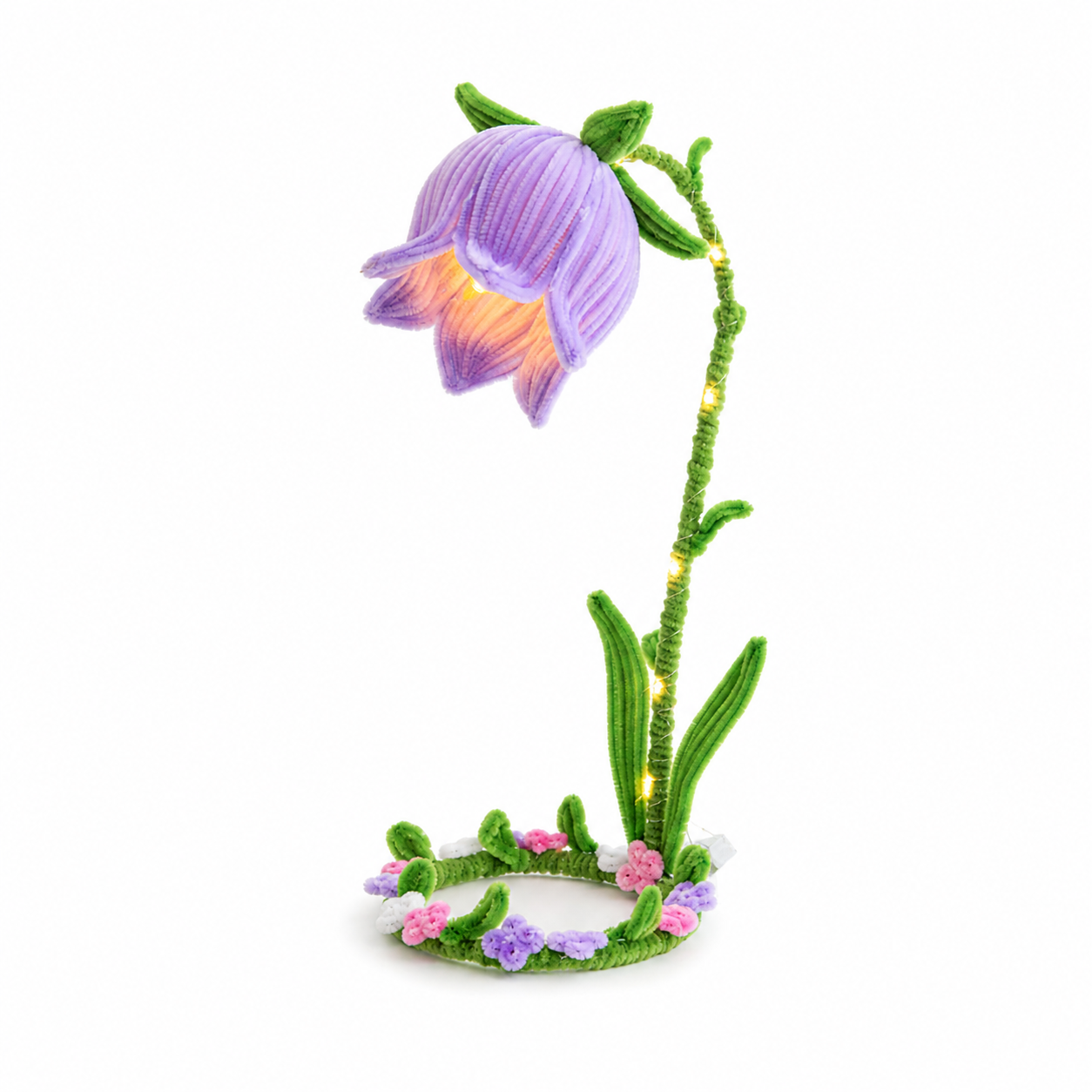 Handmade Glowing Bell Flower Lamp, Cute Floral Night Light for Bedroom Decor