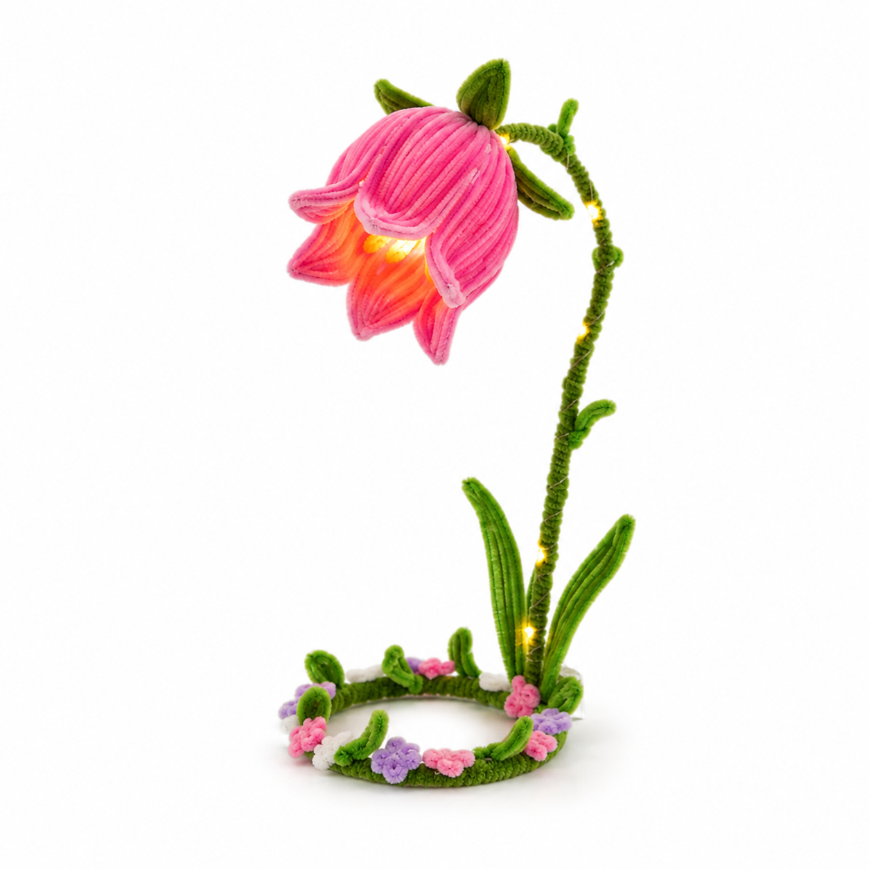 Handmade Glowing Bell Flower Lamp, Cute Floral Night Light for Bedroom Decor