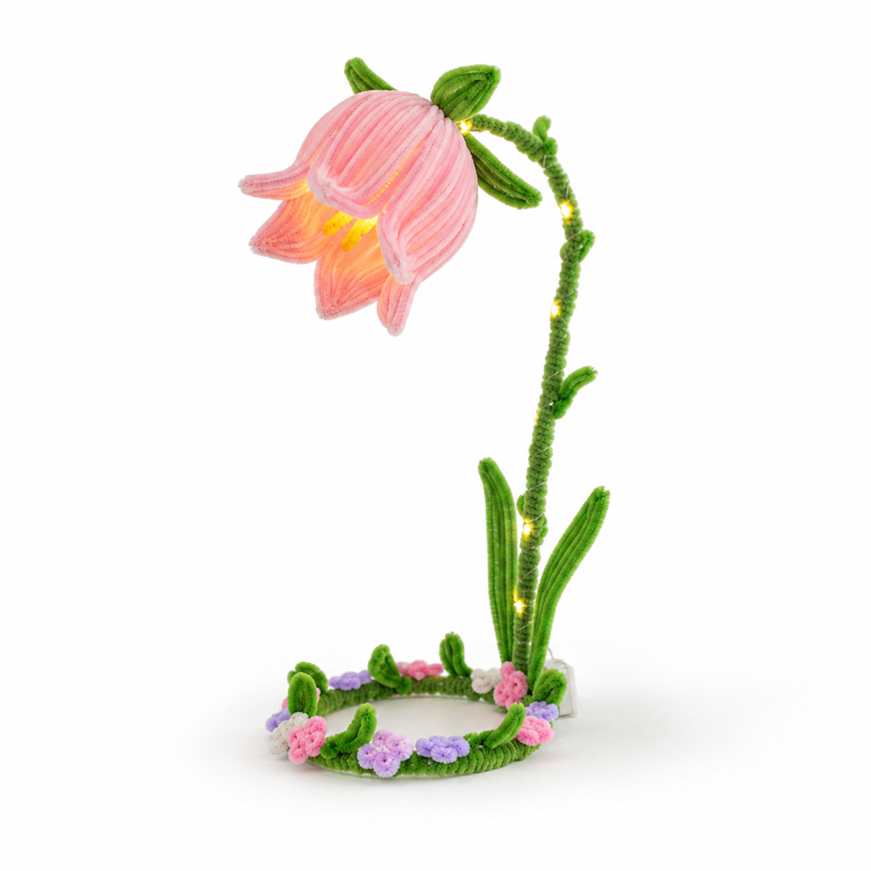 Handmade Glowing Bell Flower Lamp, Cute Floral Night Light for Bedroom Decor