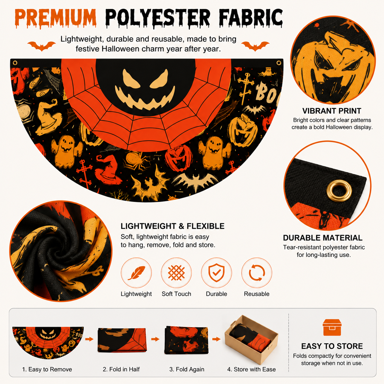 Halloween Fan-Shaped Porch Banner