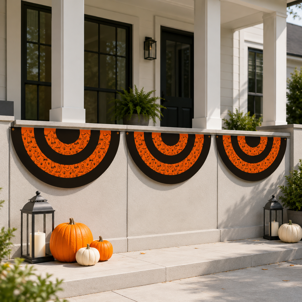 Halloween Fan-Shaped Porch Banner