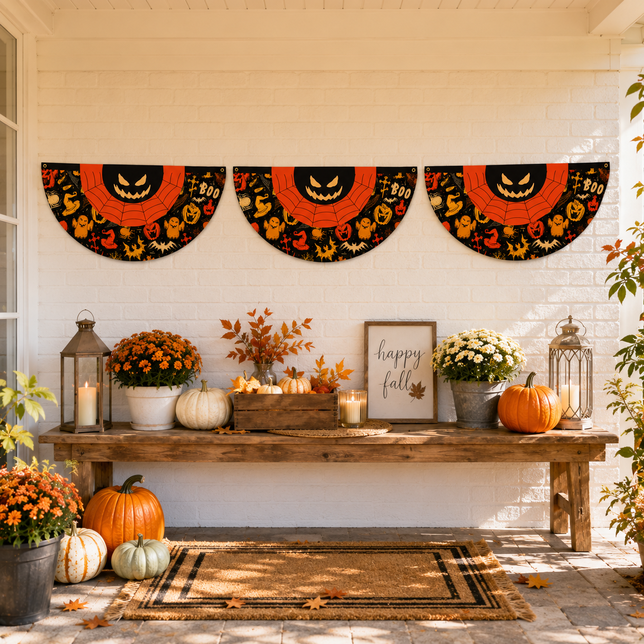 Halloween Fan-Shaped Porch Banner