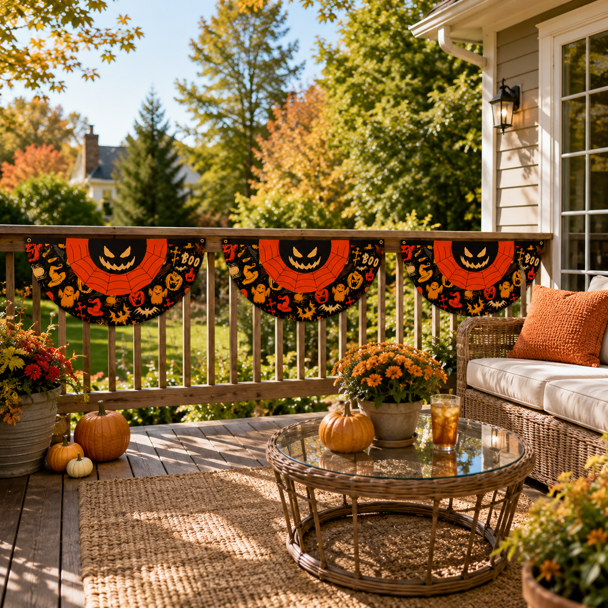 Halloween Fan-Shaped Porch Banner