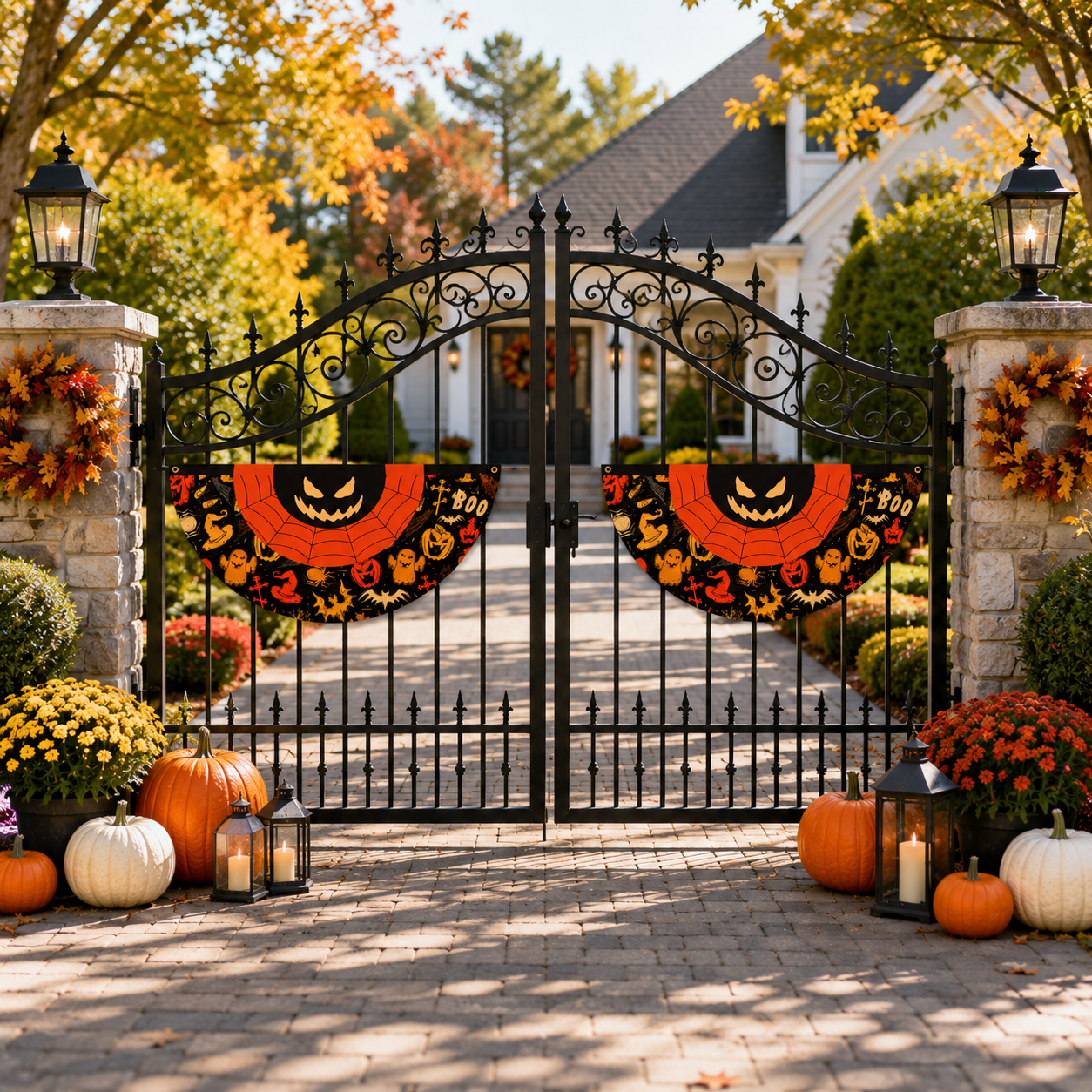 Halloween Fan-Shaped Porch Banner