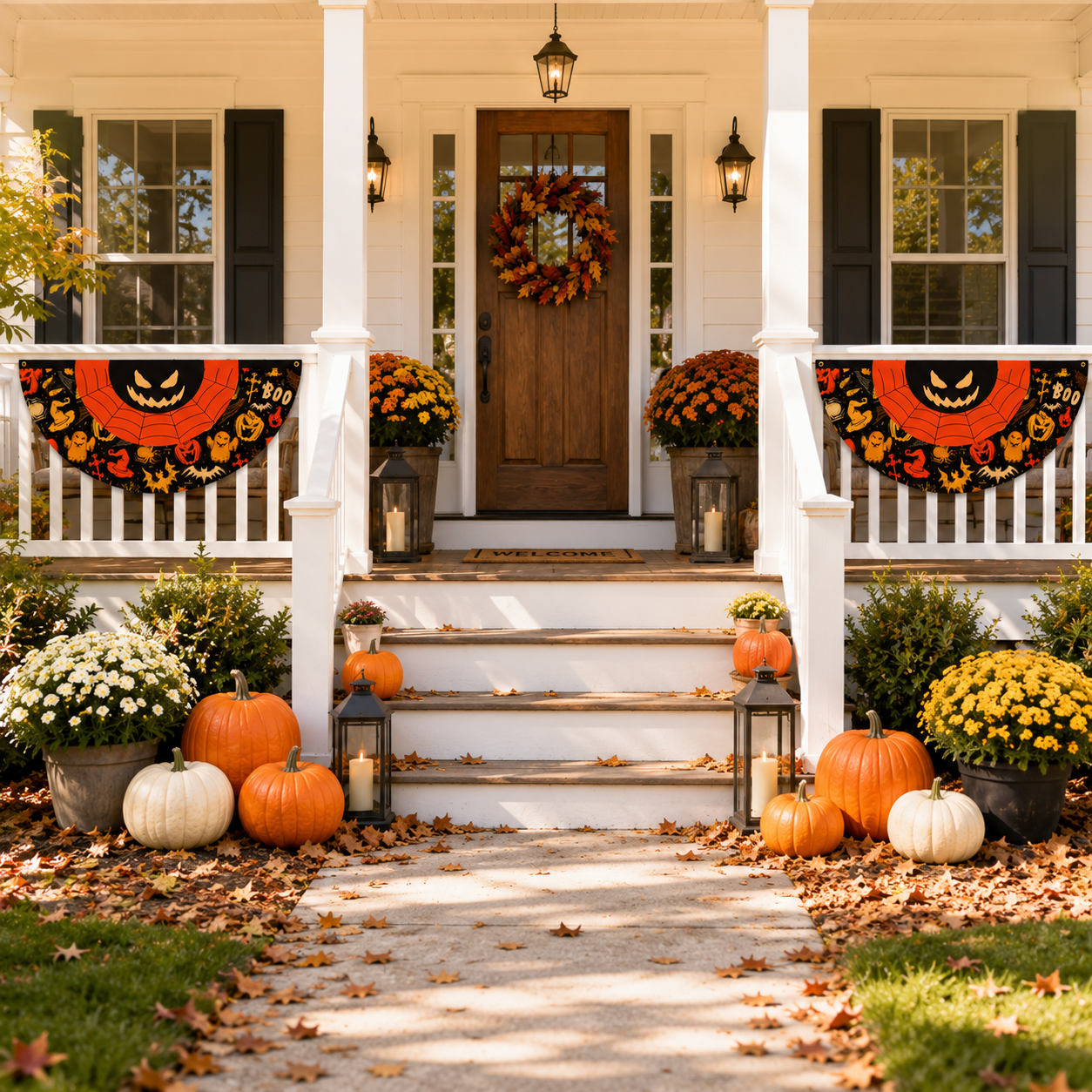 Halloween Fan-Shaped Porch Banner