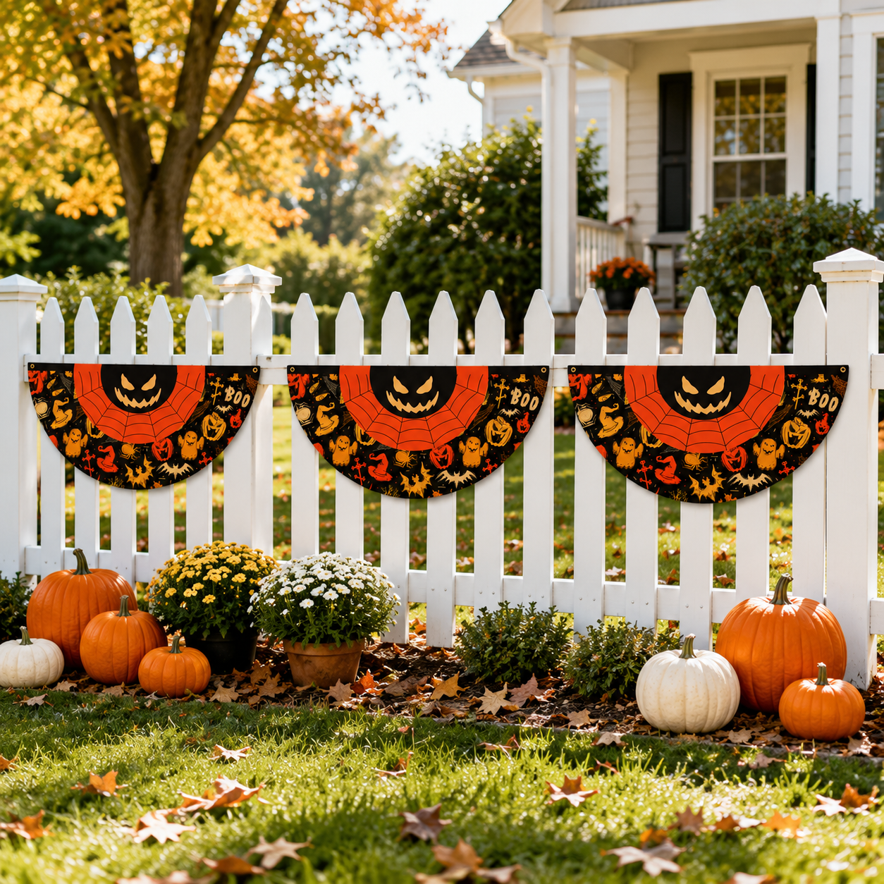 Halloween Fan-Shaped Porch Banner