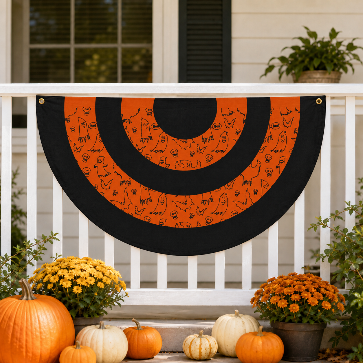 Halloween Fan-Shaped Porch Banner