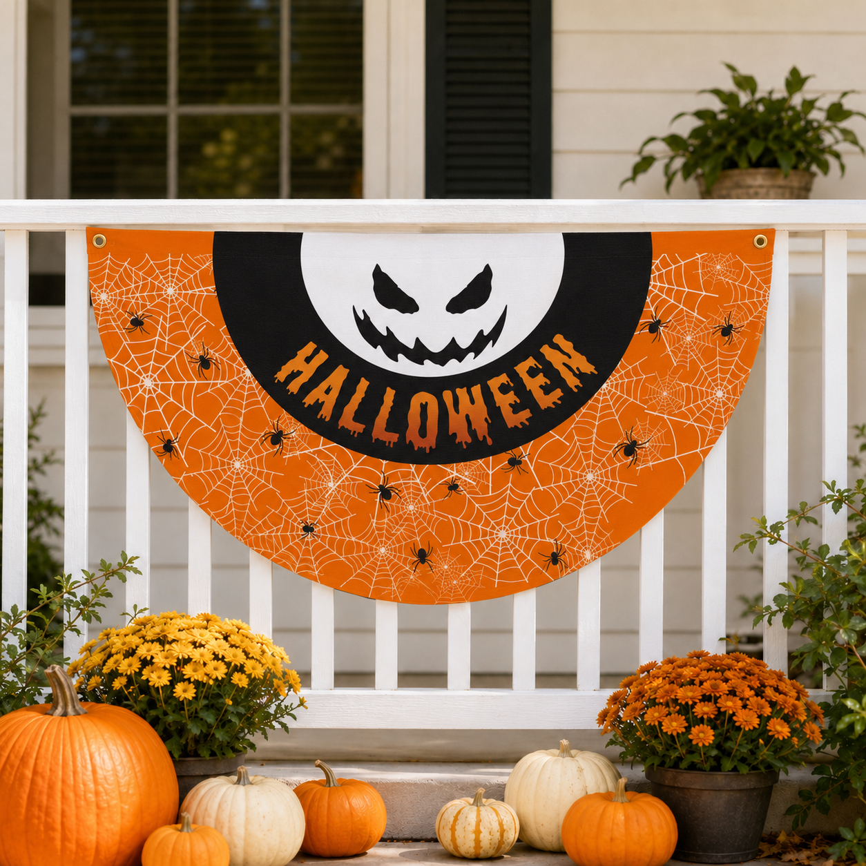 Halloween Fan-Shaped Porch Banner
