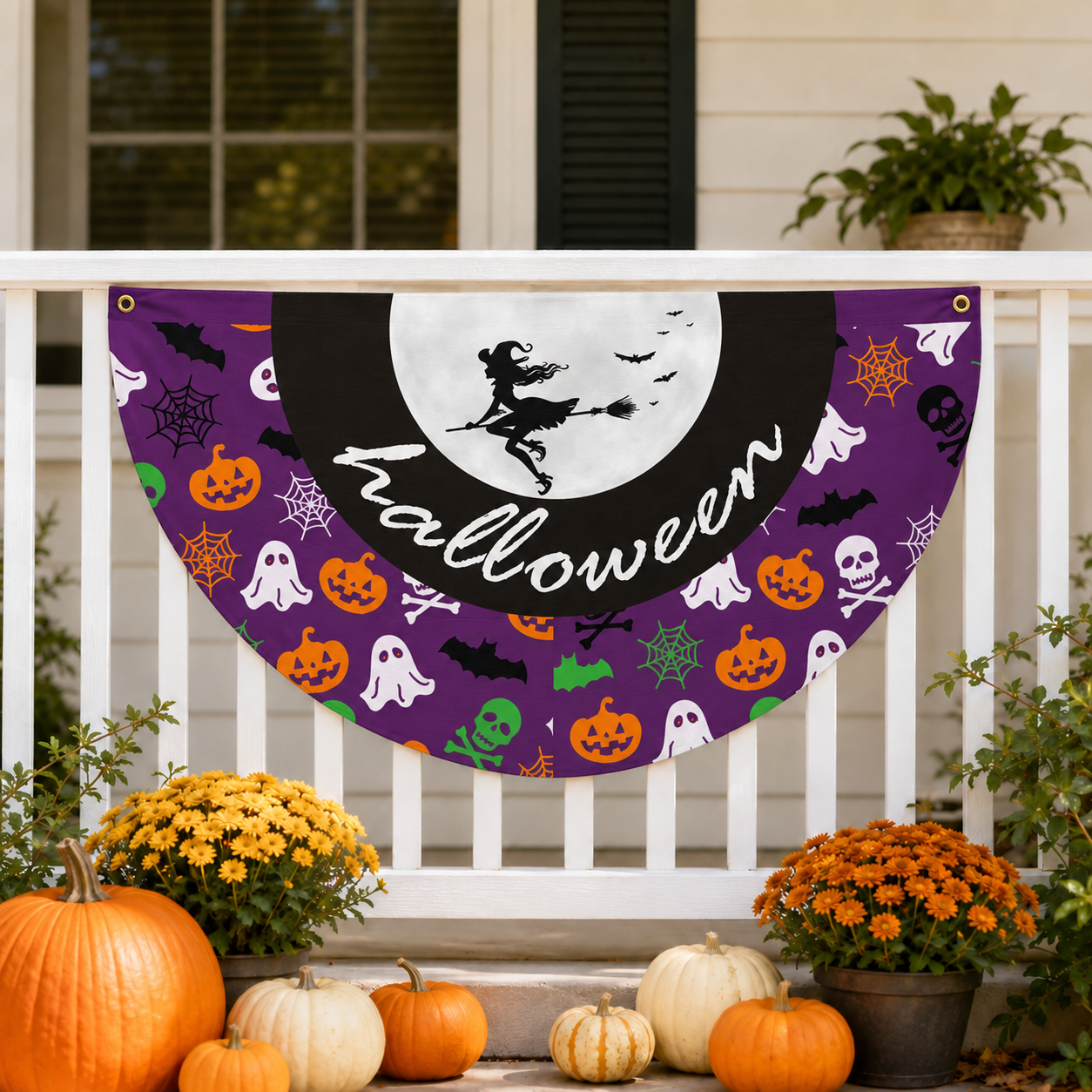 Halloween Fan-Shaped Porch Banner