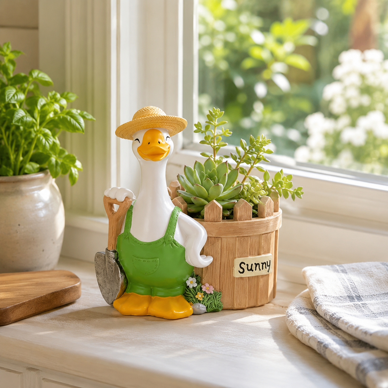 Farmhouse Duck Planter Decor
