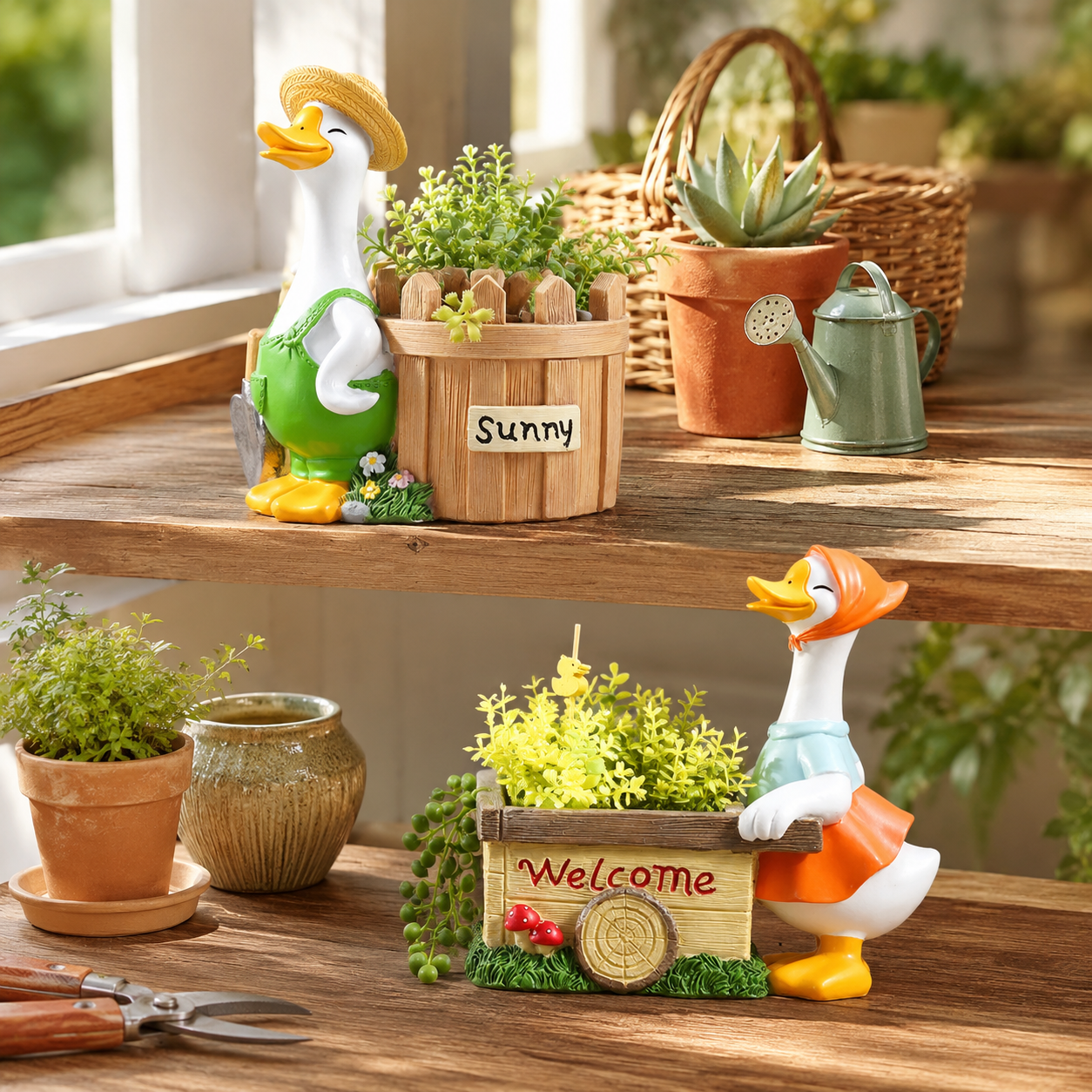 Farmhouse Duck Planter Decor