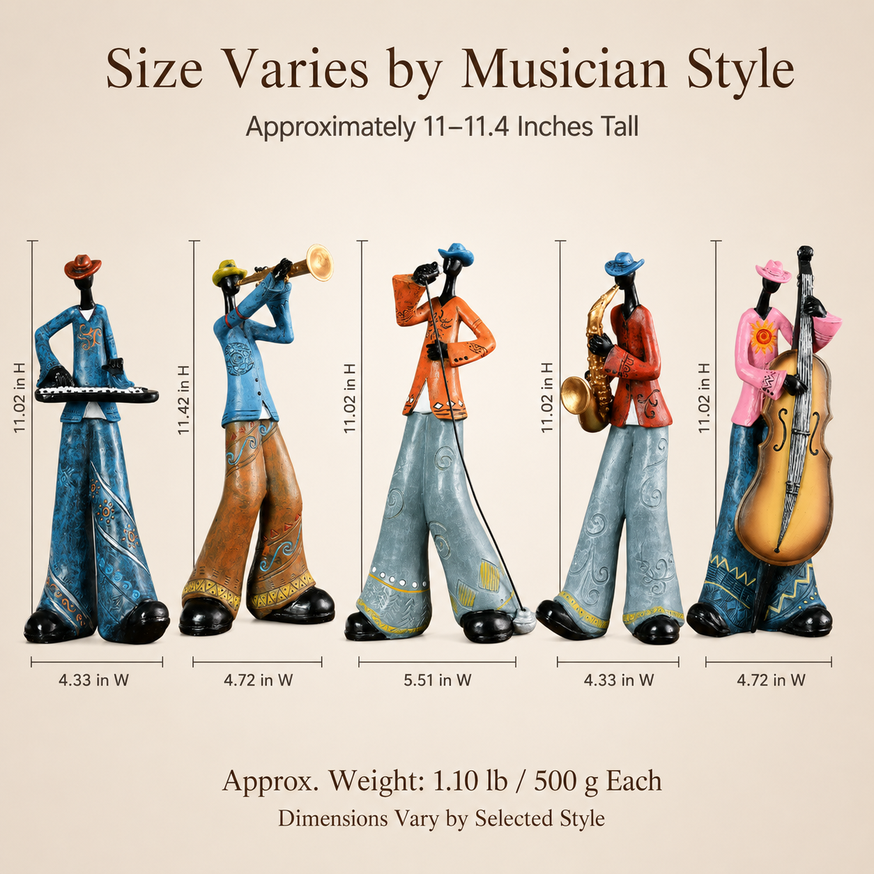 Abstract Jazz Musician Resin Figurine