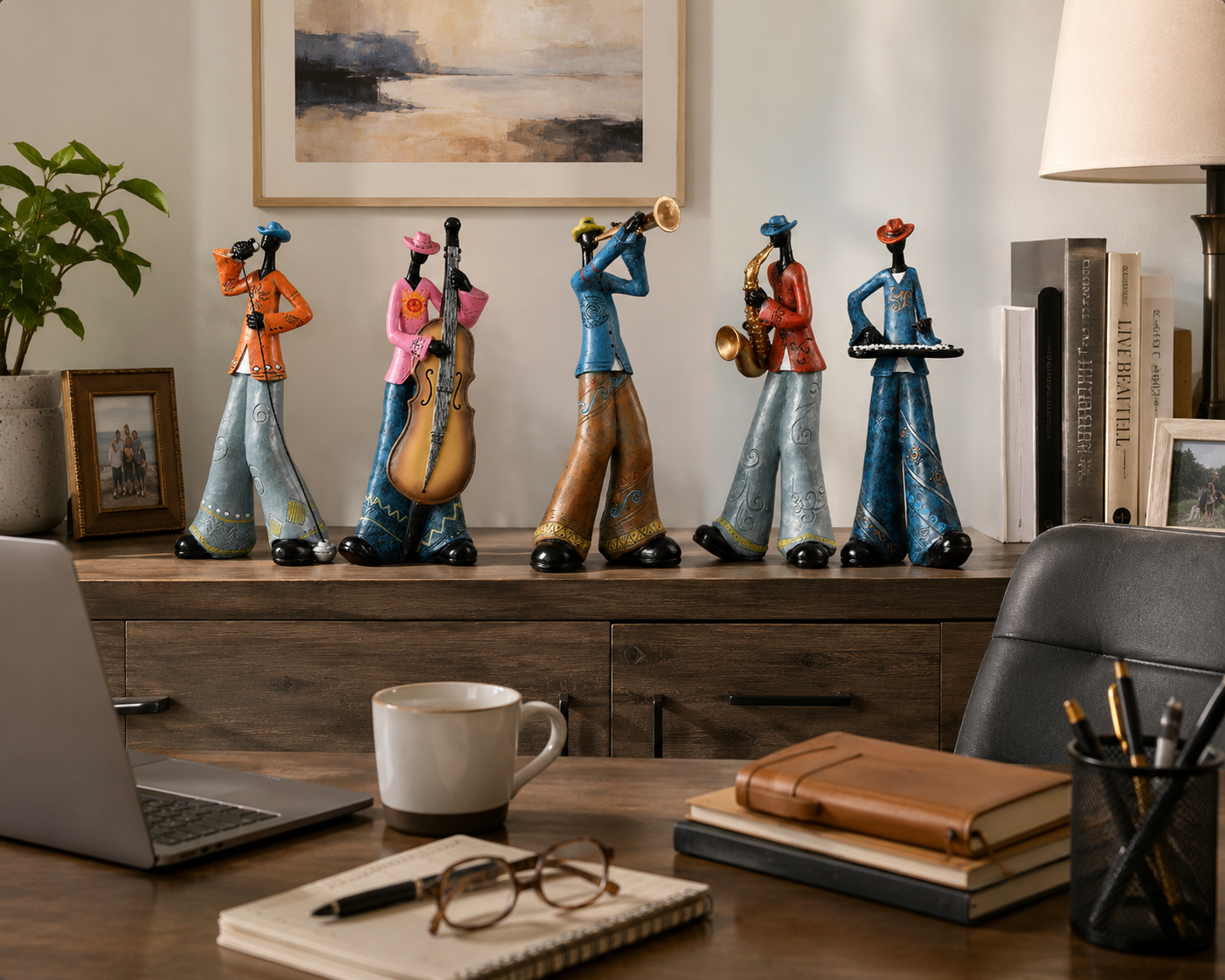 Abstract Jazz Musician Resin Figurine