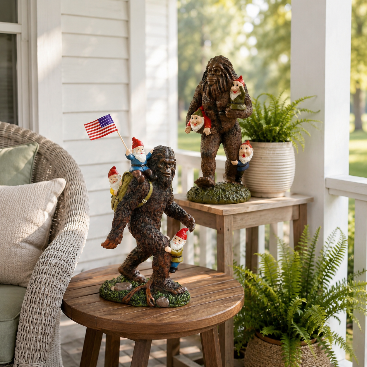 Bigfoot & Gnome Adventure Resin Statue