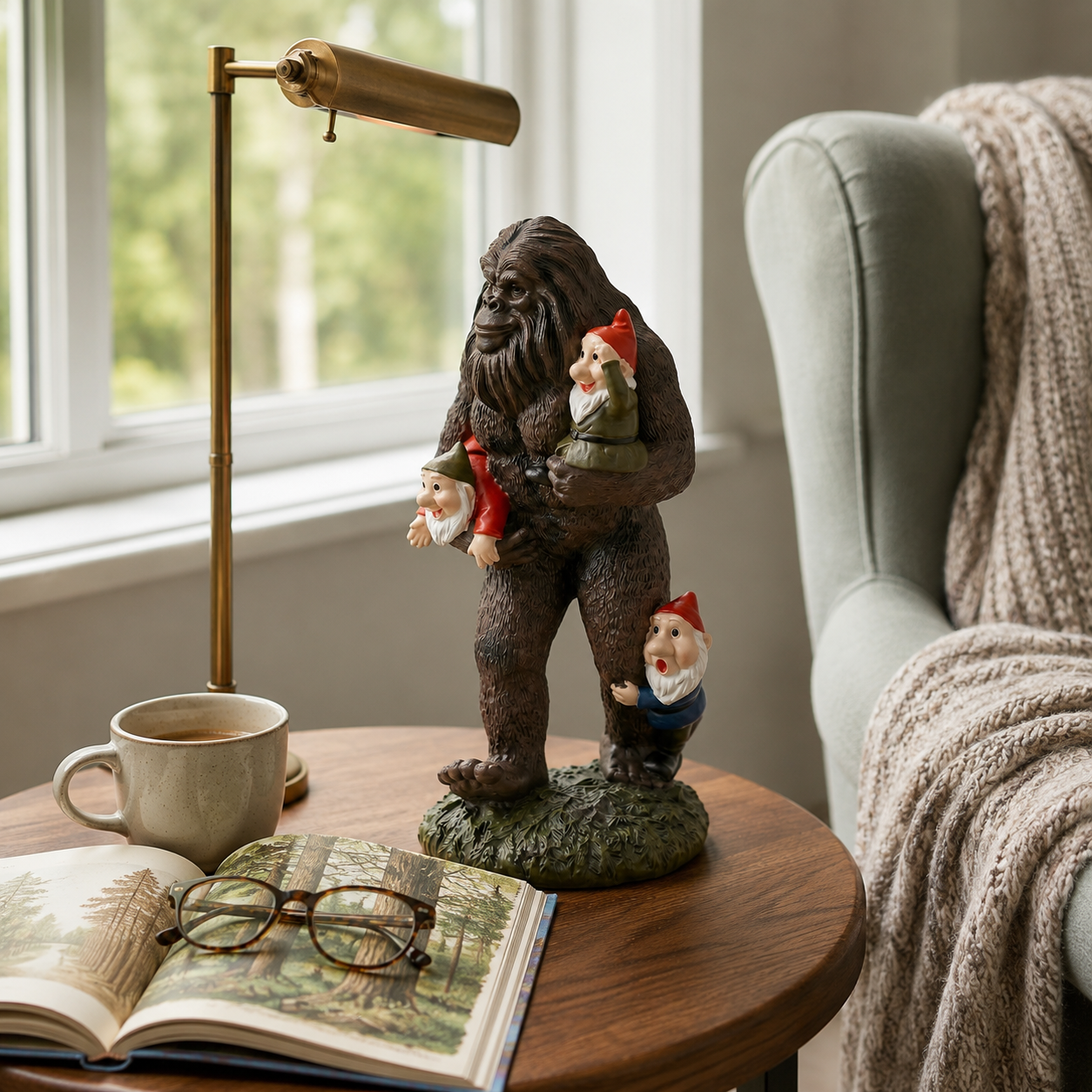 Bigfoot & Gnome Adventure Resin Statue
