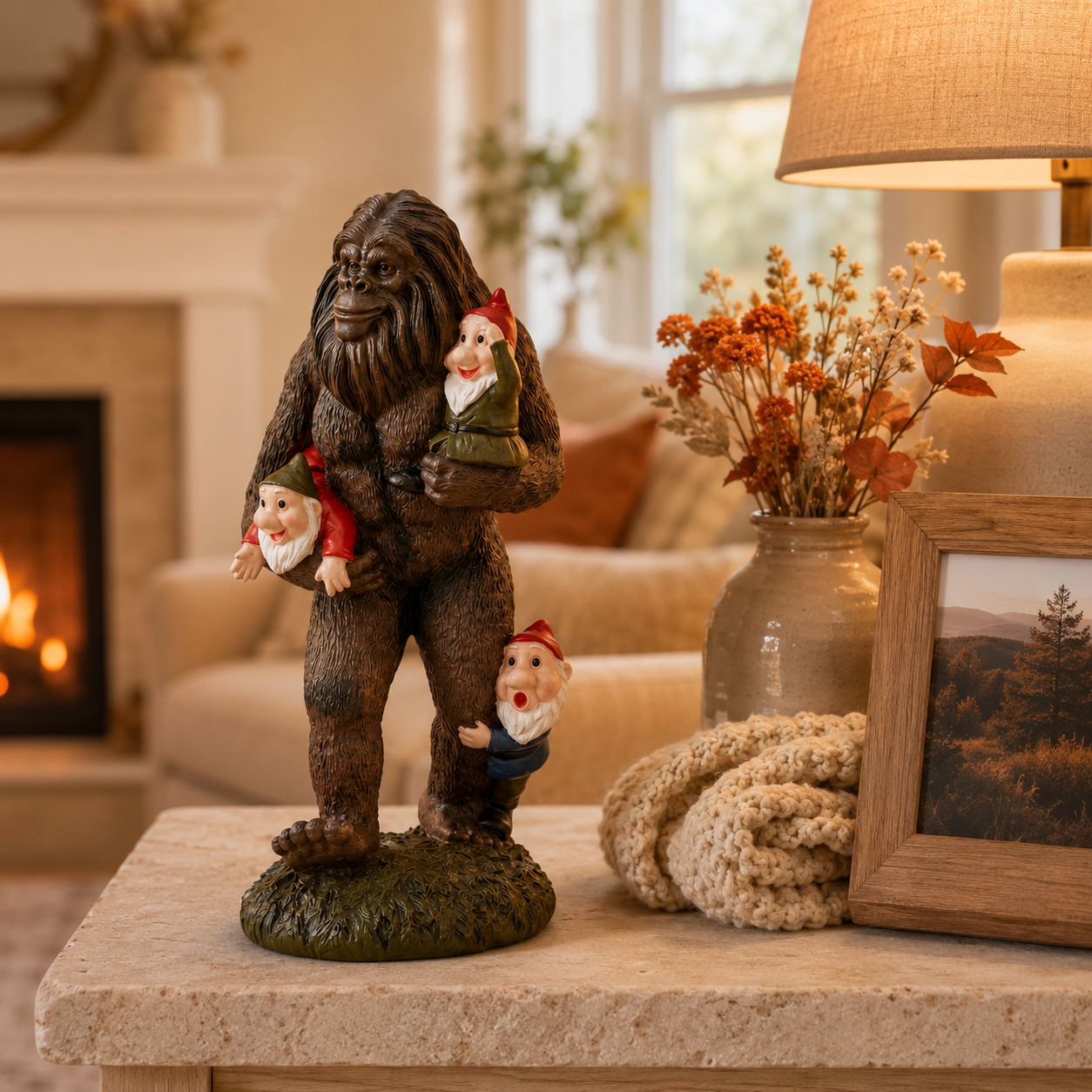 Bigfoot & Gnome Adventure Resin Statue
