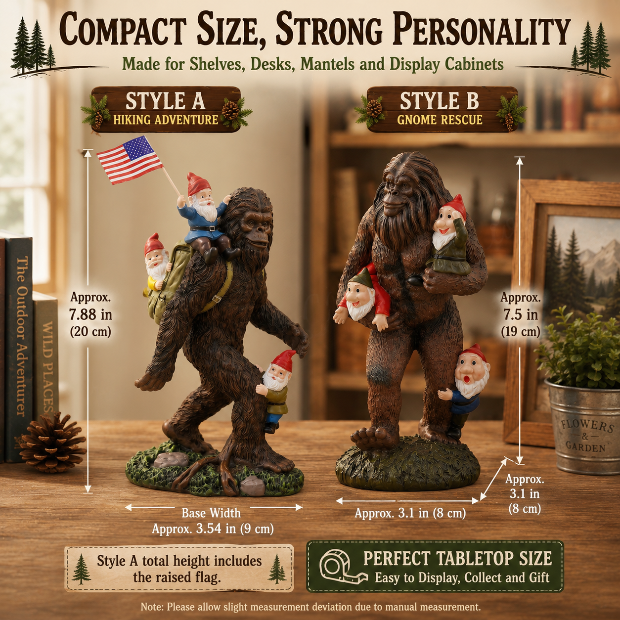 Bigfoot & Gnome Adventure Resin Statue