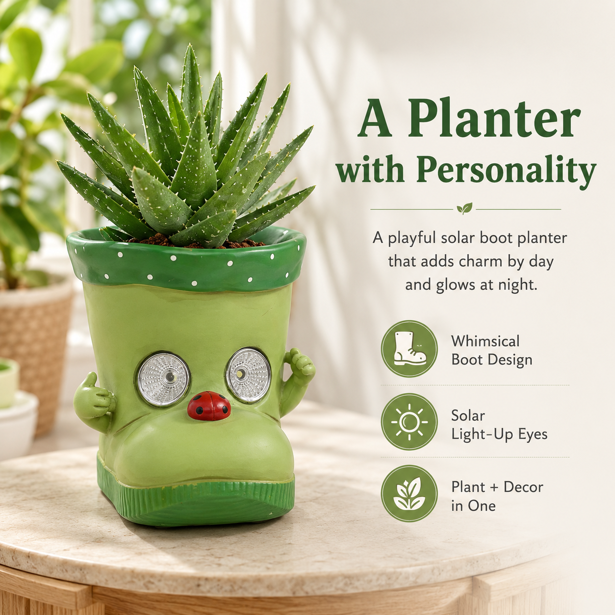 Solar Light-Up Boot Face Planter