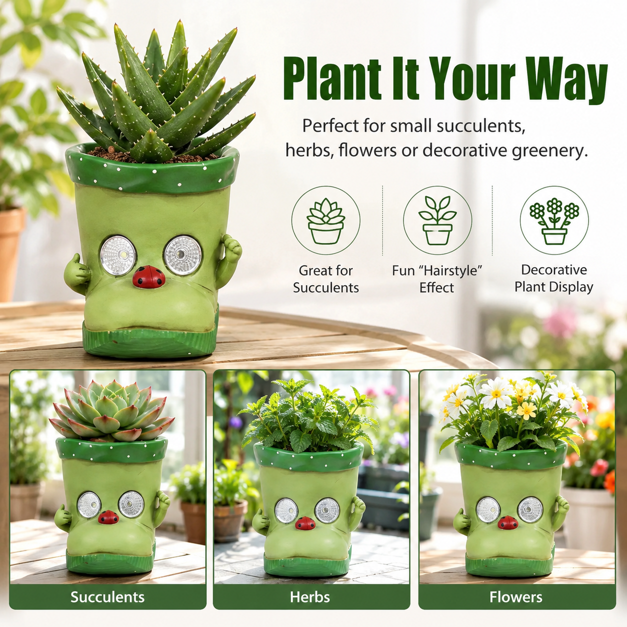 Solar Light-Up Boot Face Planter