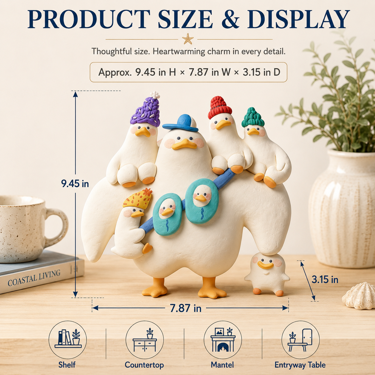 Busy Mama Chicken Family Resin Figurine