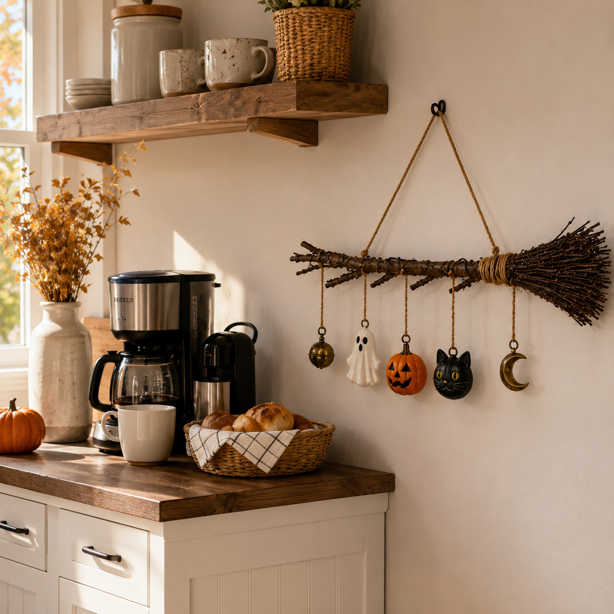 Lighted Witch’s Broom Wall Hanging