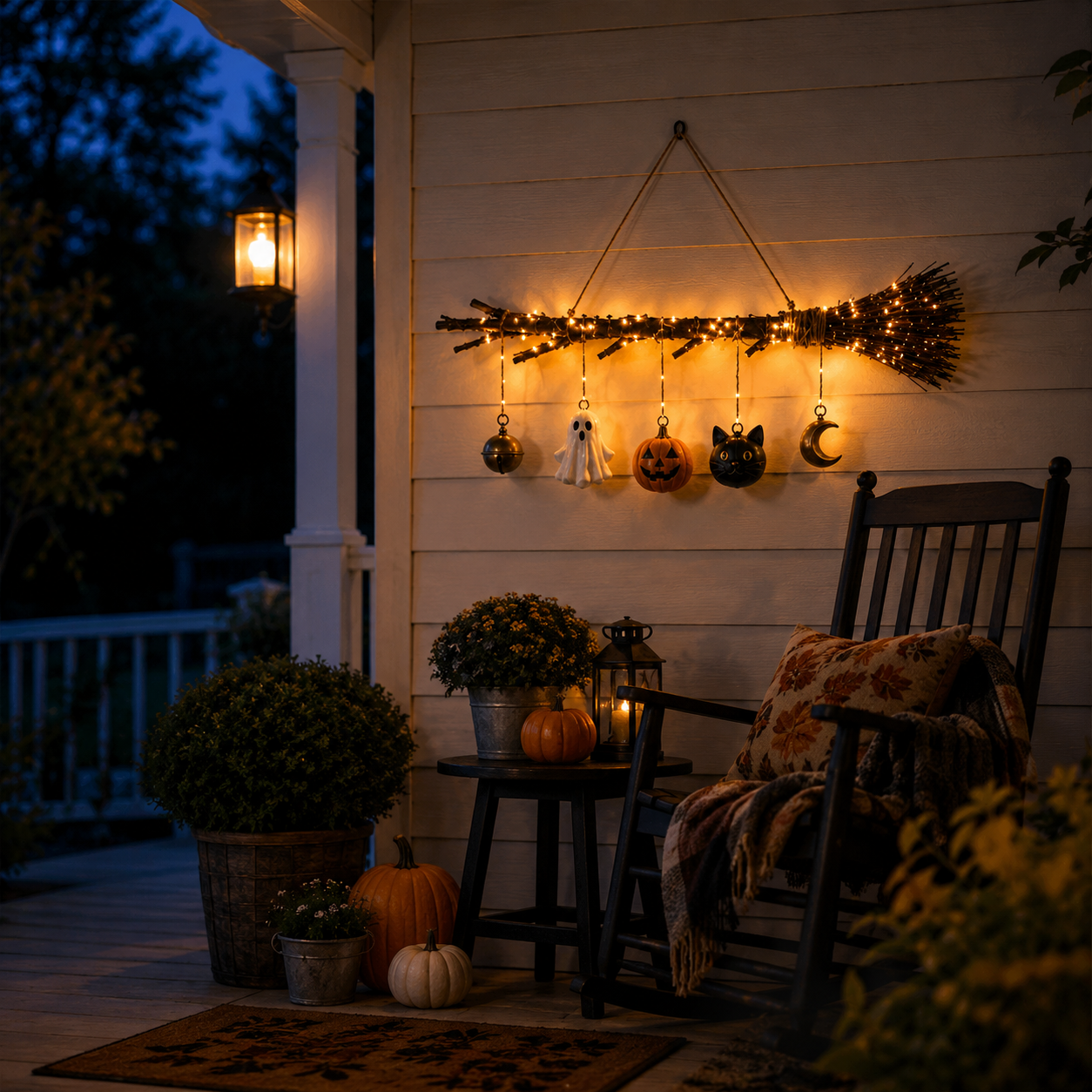 Lighted Witch’s Broom Wall Hanging