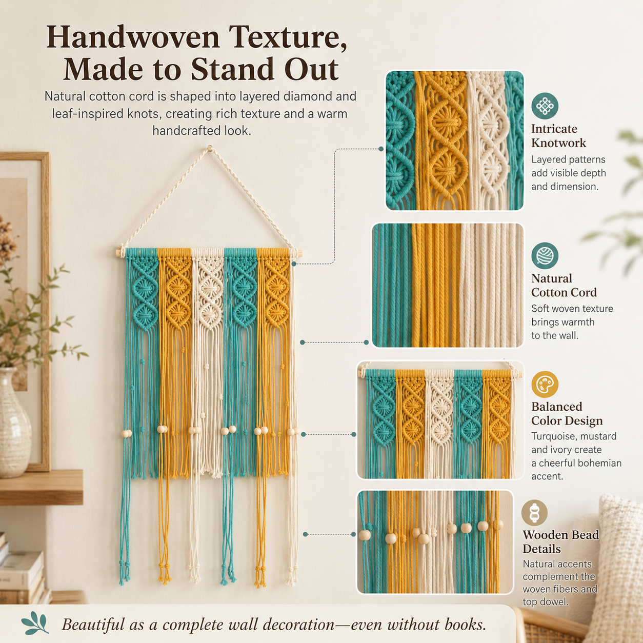Handwoven Macramé Book Holder
