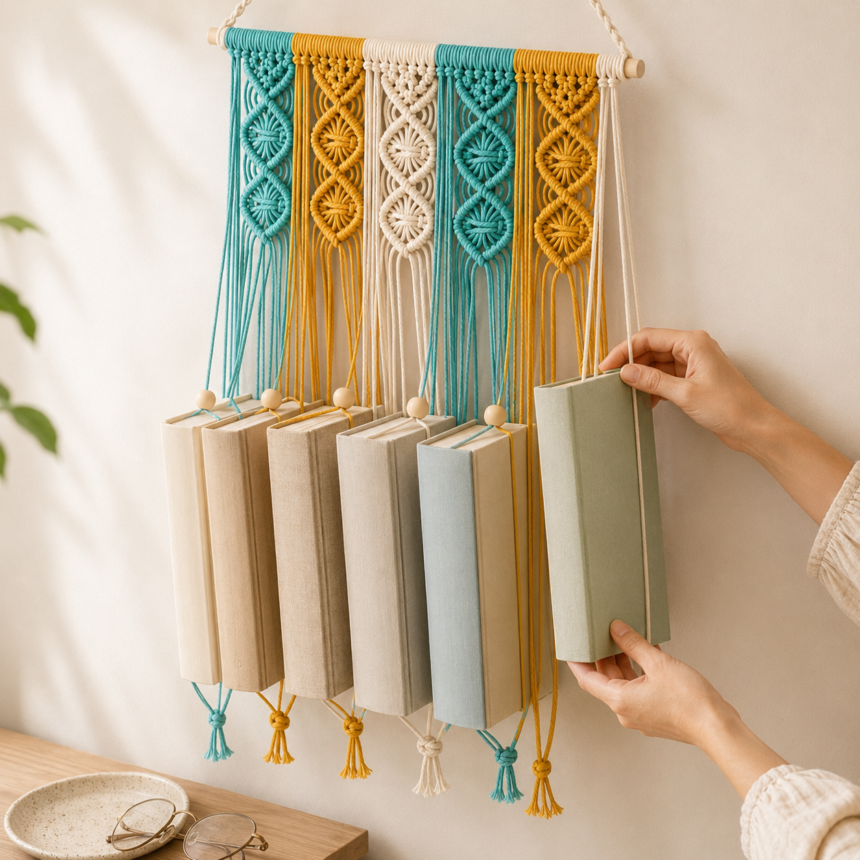 Handwoven Macramé Book Holder