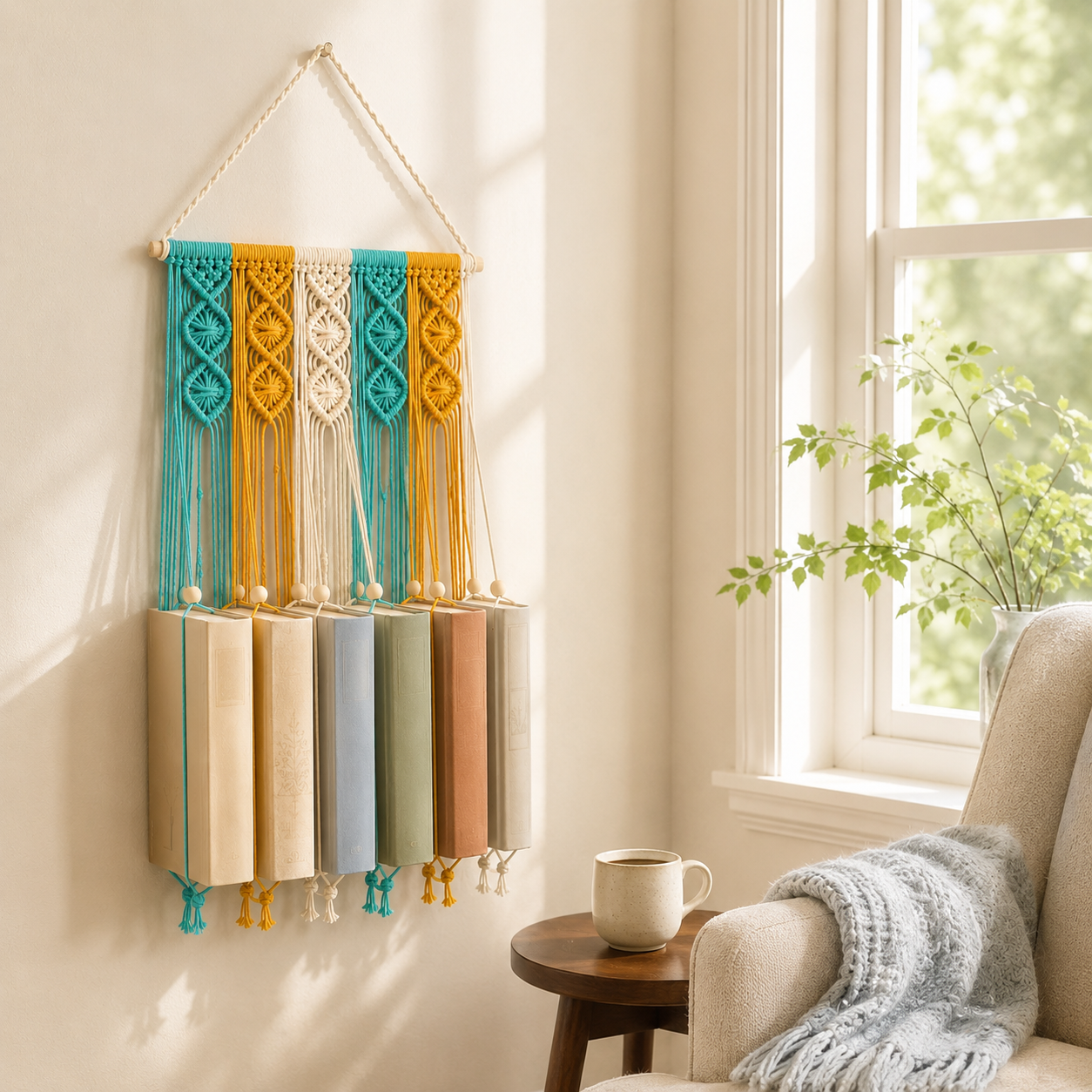 Handwoven Macramé Book Holder