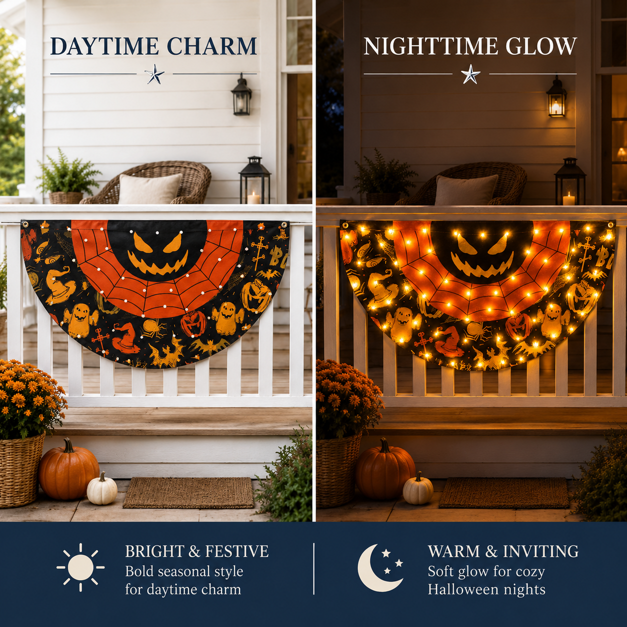 Lighted Halloween Fan Banner
