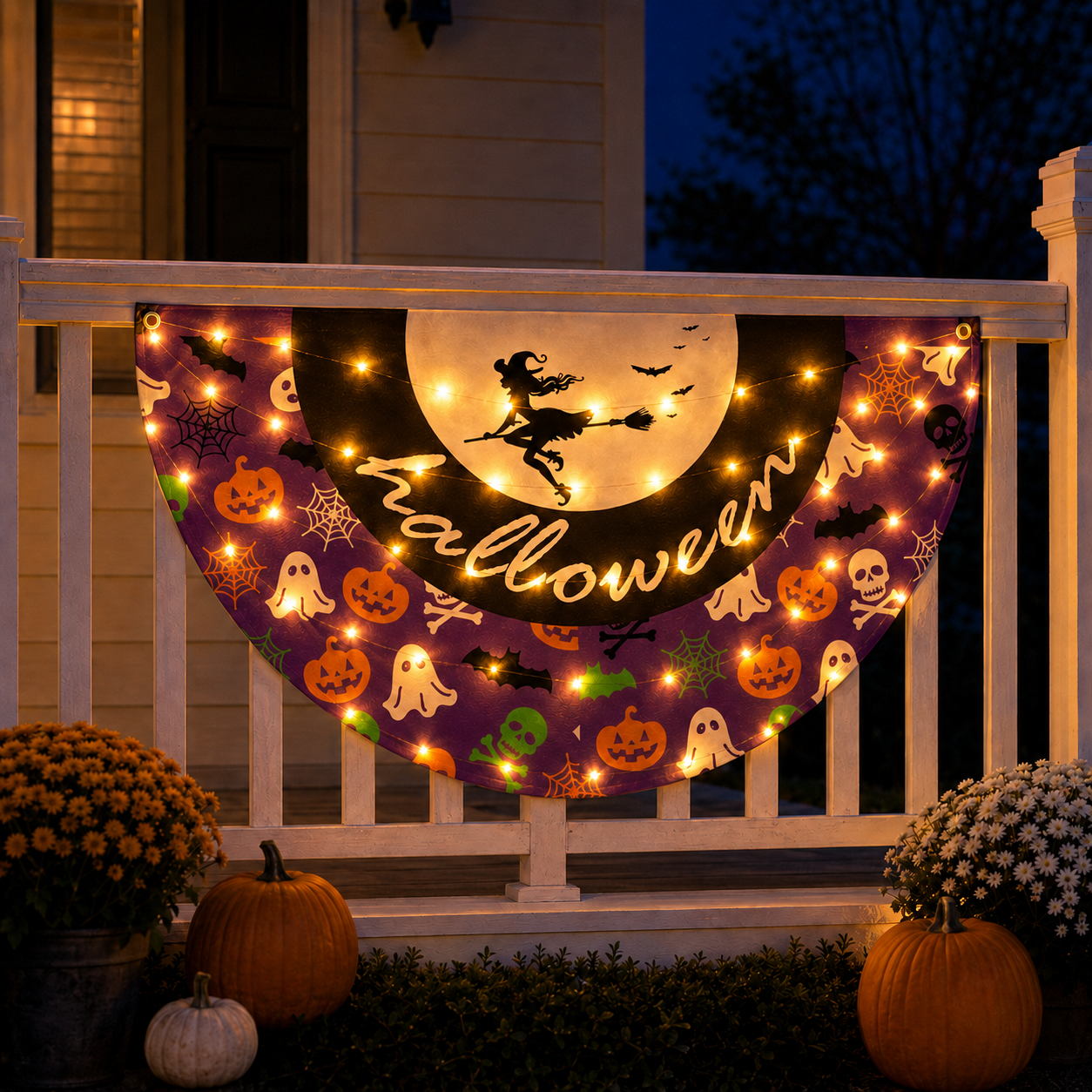 Lighted Halloween Fan Banner