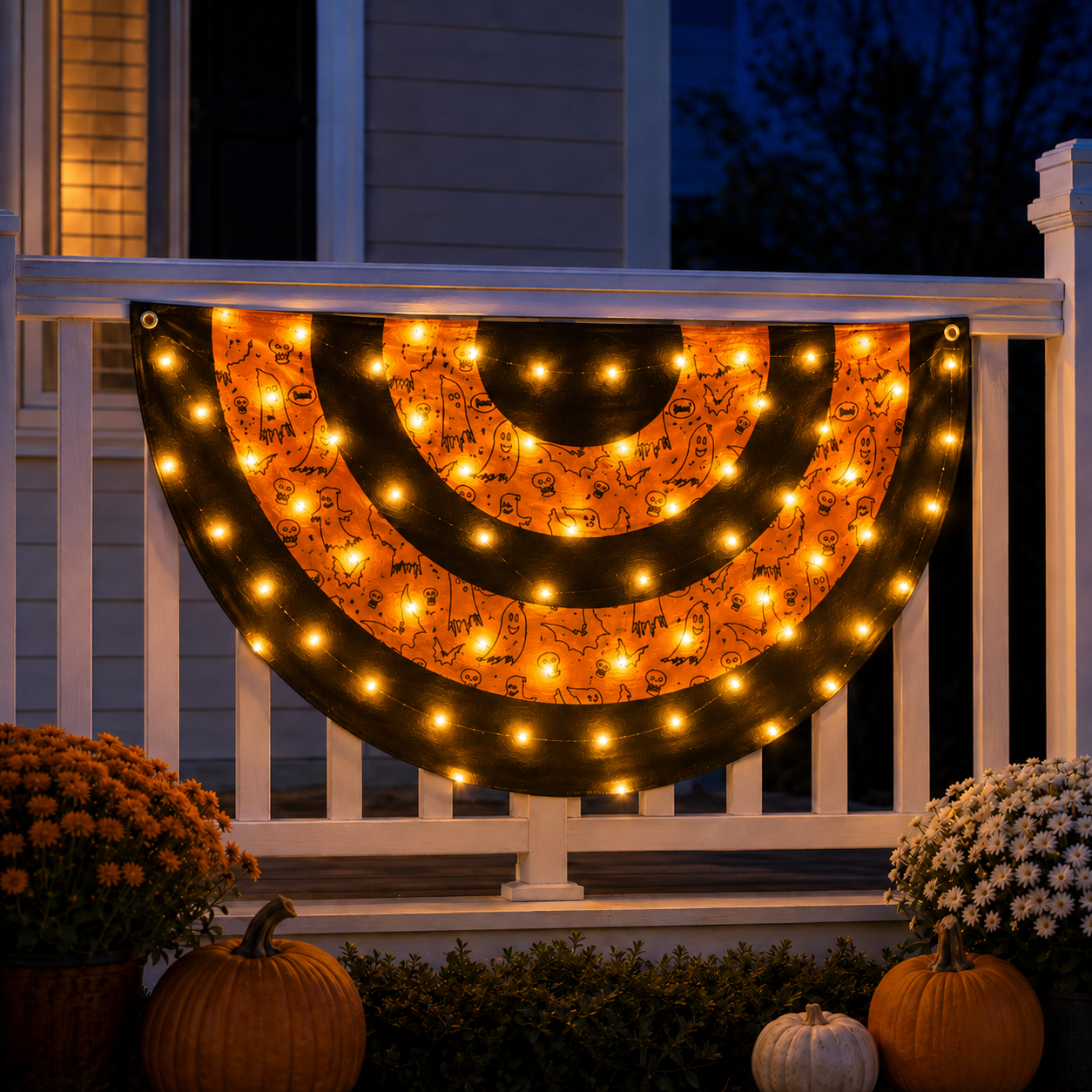 Lighted Halloween Fan Banner