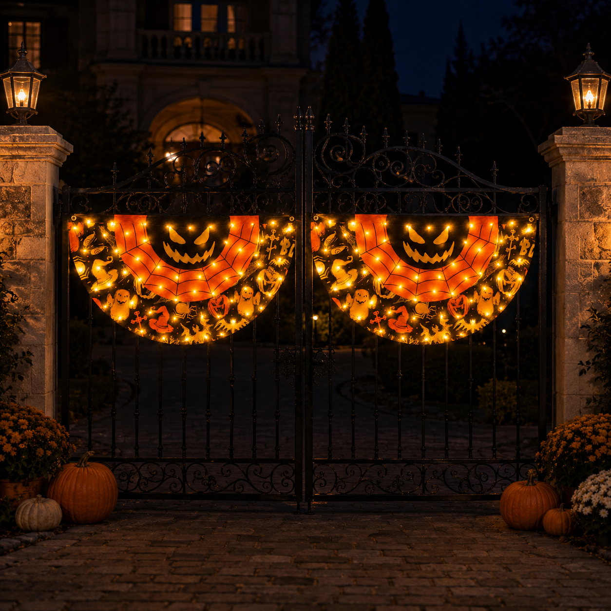 Lighted Halloween Fan Banner