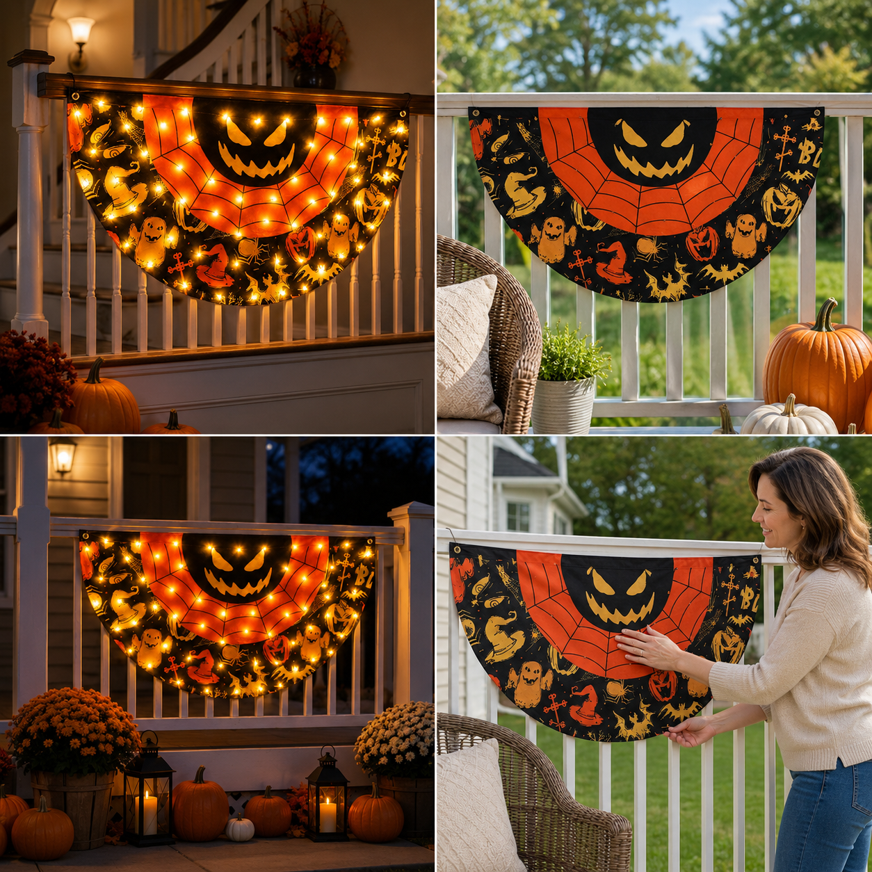Lighted Halloween Fan Banner