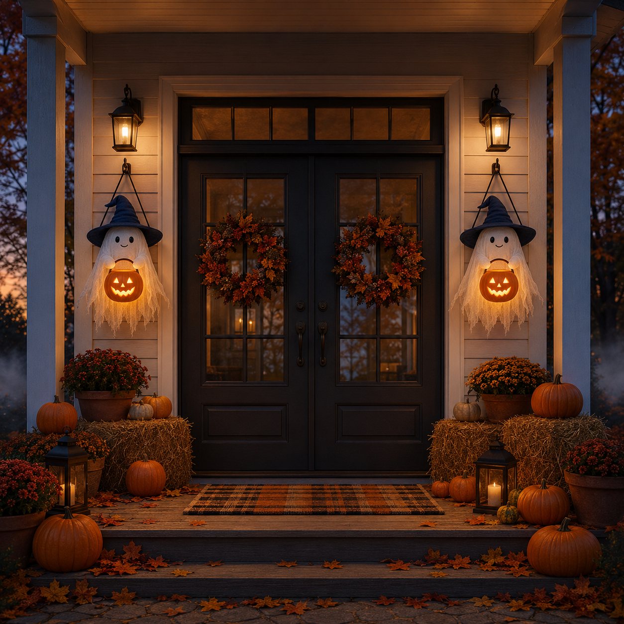 Lighted Trick-or-Treat Ghost Door Hanger
