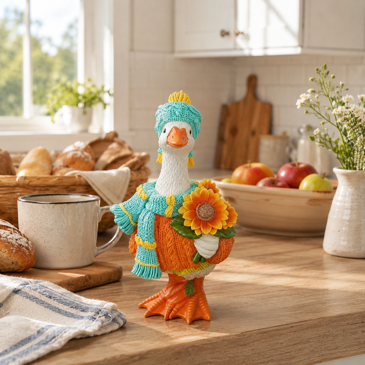 Cozy Harvest Goose Figurine
