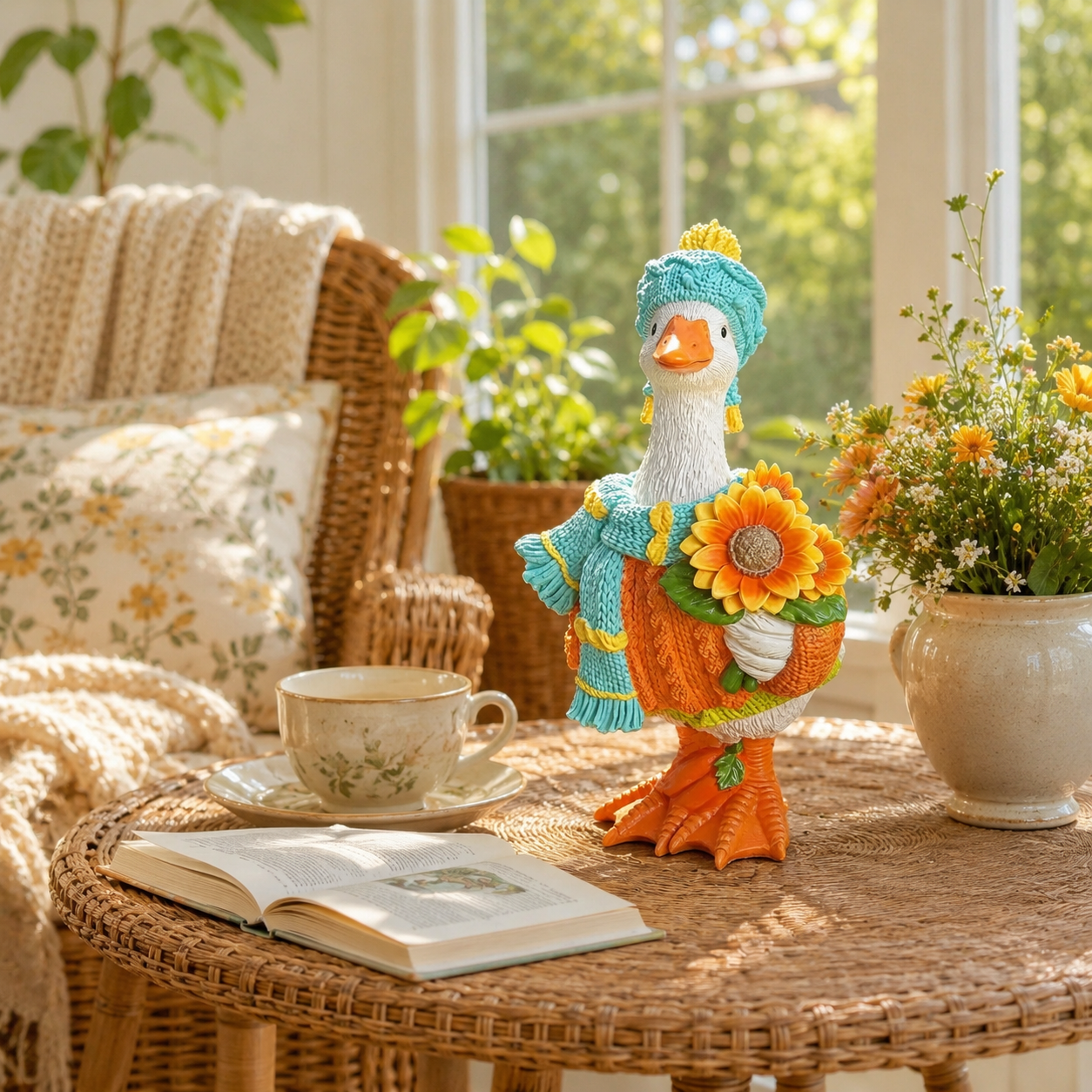 Cozy Harvest Goose Figurine