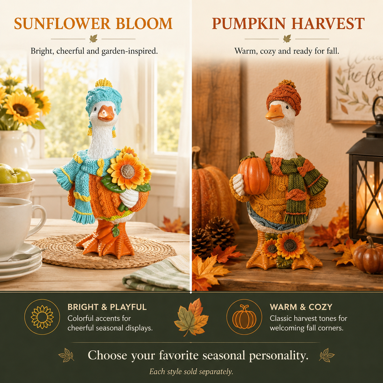 Cozy Harvest Goose Figurine