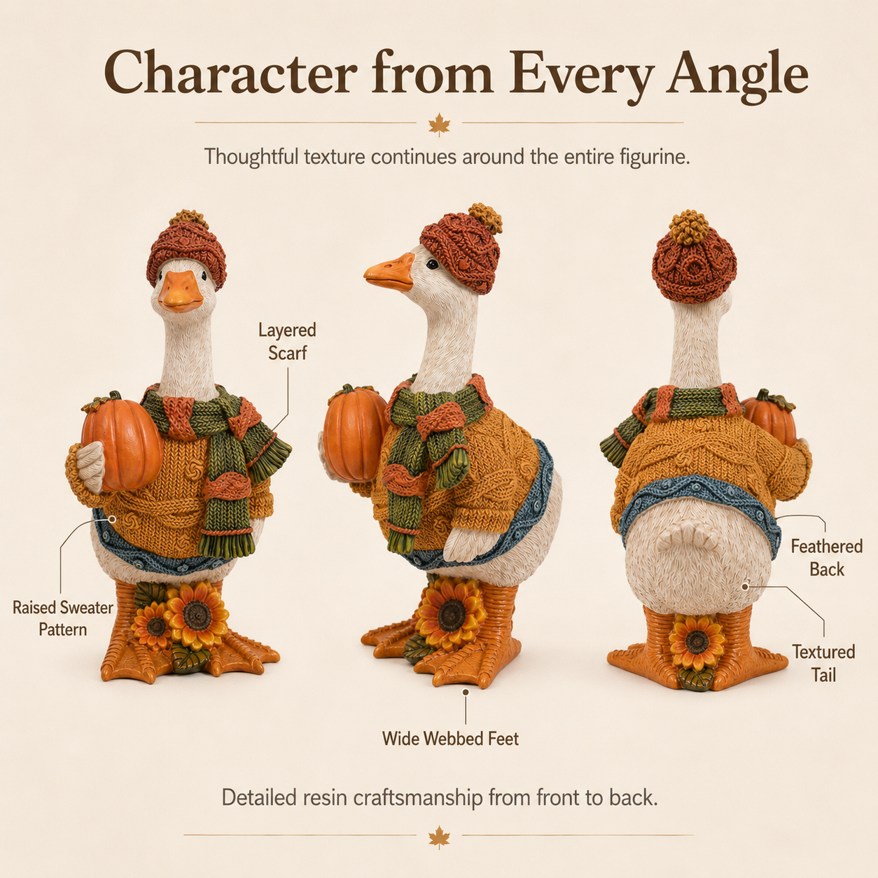 Cozy Harvest Goose Figurine